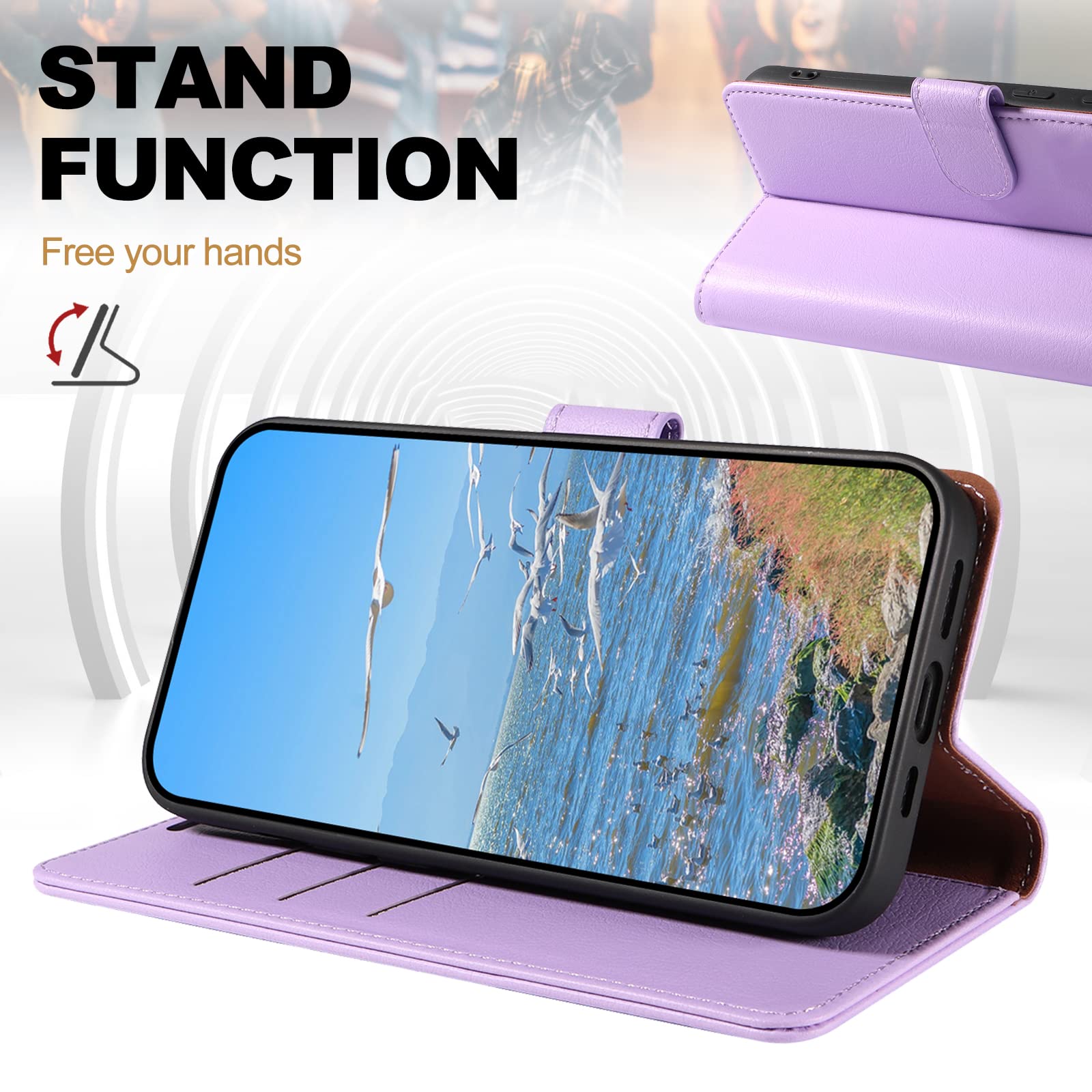 PHINIENLAND Cover per Motorola Moto G54 5G / G54 Power Case PU Pelle Custodia [Kickstand] [Chiusura magnetica] [Slot per Schede], Portafoglio Flip Custodia per Moto G54 5G,Dente di leone