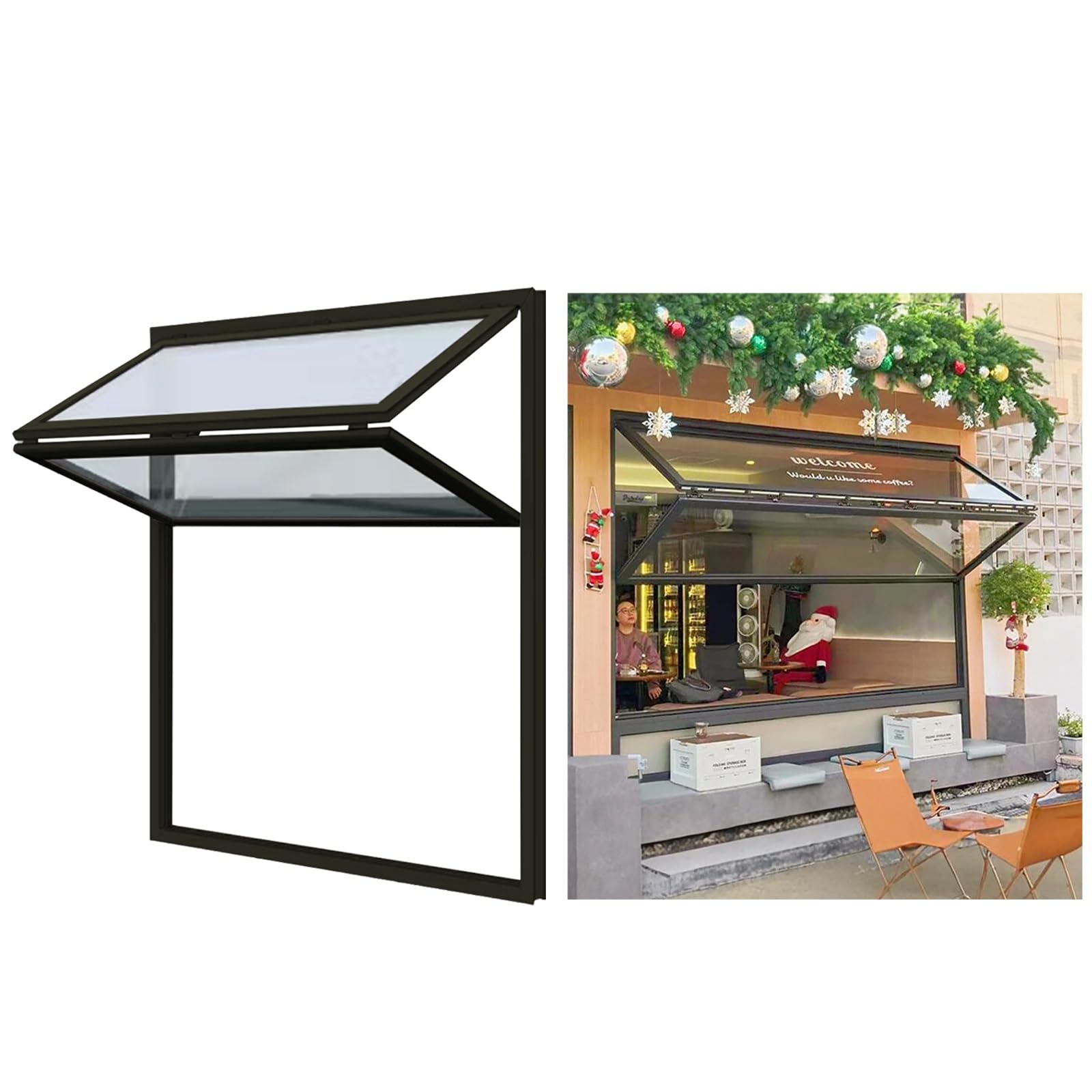 Ventana de concesión para servicio fluido en puestos de hostelería