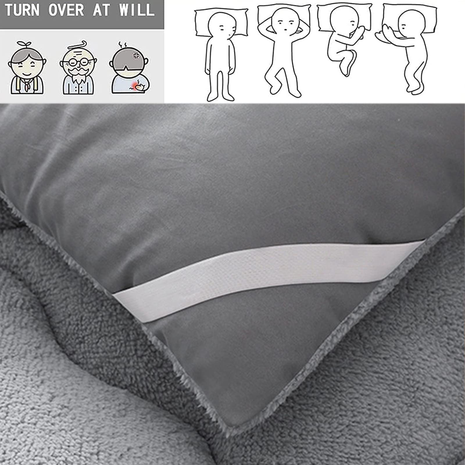 Tragbare Samt-Futon-Matratze, aufrollbar, für Schlafsaal, Gästebett, Camping, Doppelbett, Grau (180 x 200 cm)