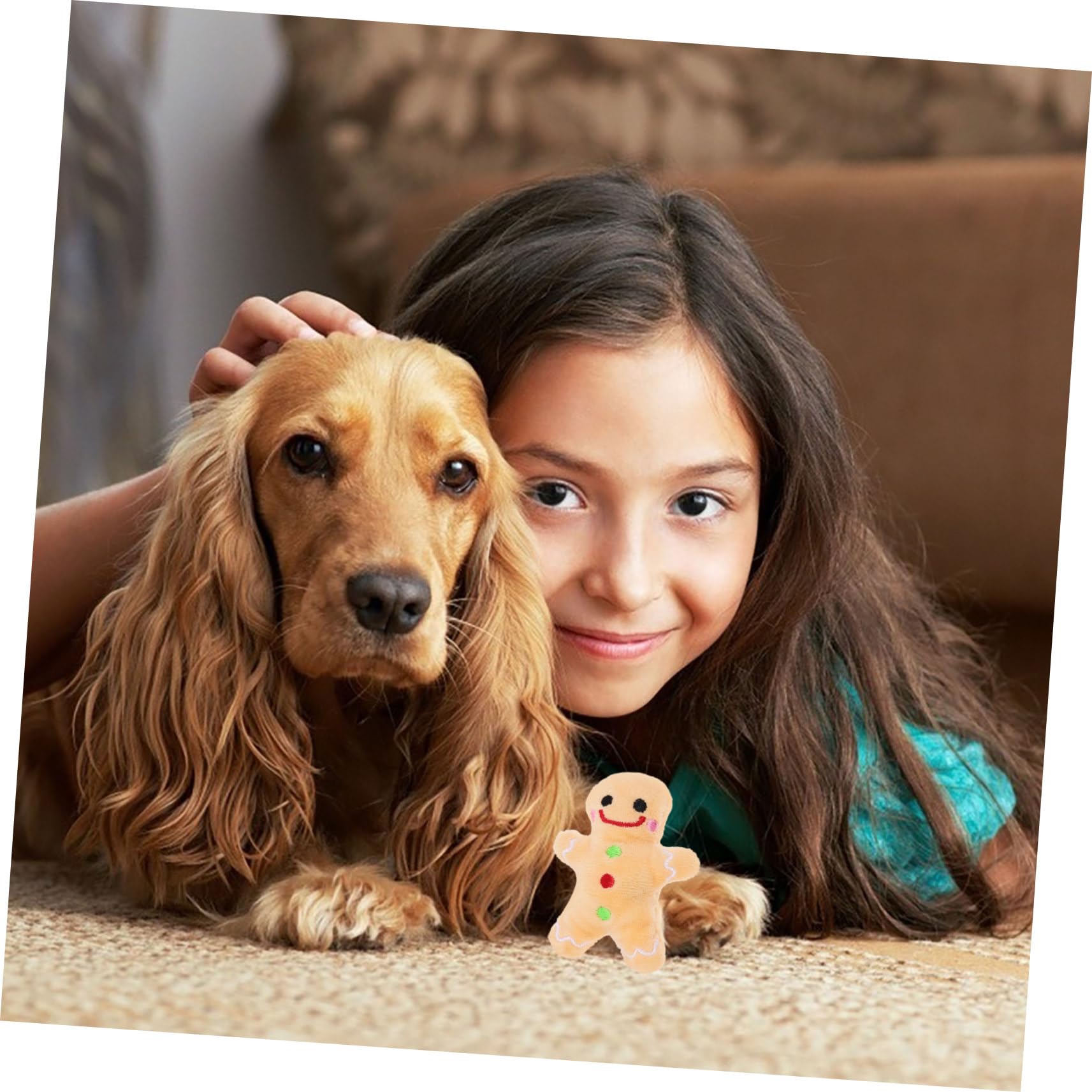Jouet Peluche Chien à Mâcher pour Noël Nettoie Dents et Réduit Comportement Destructif Sûr