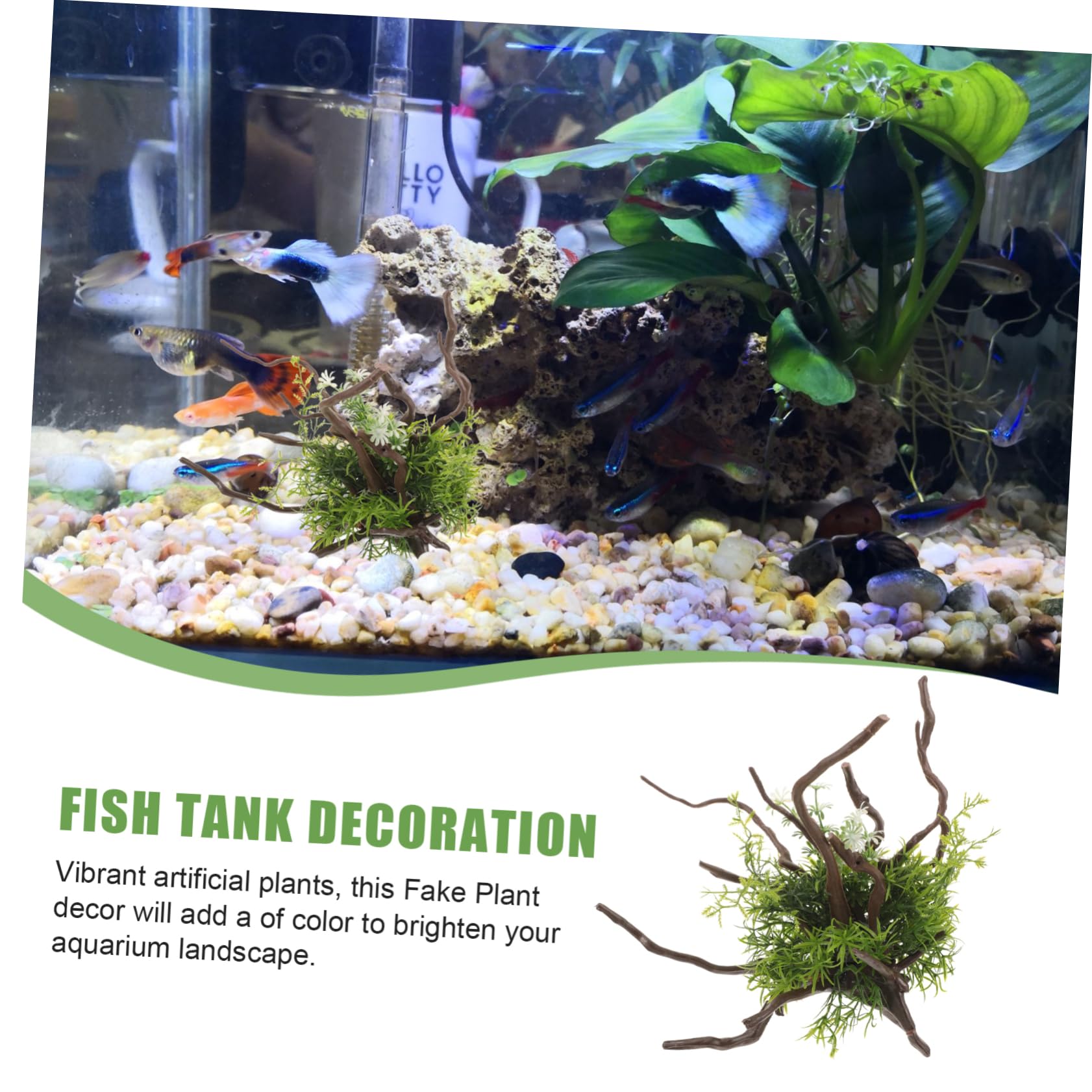 Sosoport 2 Stück Aquatische Verzierung Kunstrasenpflanzen pflanzenhalter für Aquarium Aquarienpflanze Luft kunstzweige künstliche zweige Aquarium Pflanzendekor gefälschtes Aquariengras Harz