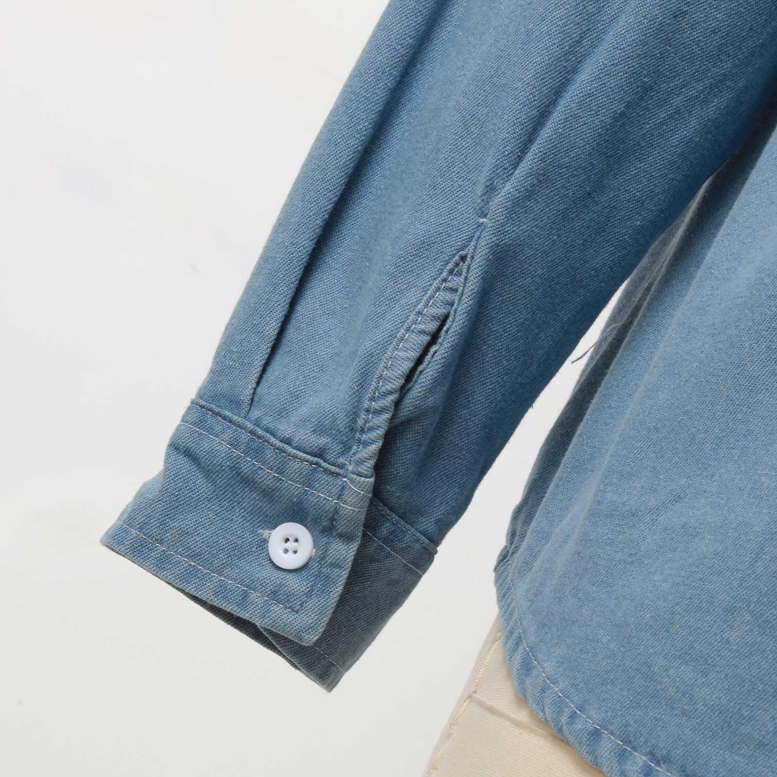 Chemise en jean pour femme - Chemise western - Tunique - Manches longues - Boutonnée - Hauts pour femme - Décontracté et élégant - Chemise en jean - Chemise en jean - Chemise en denim