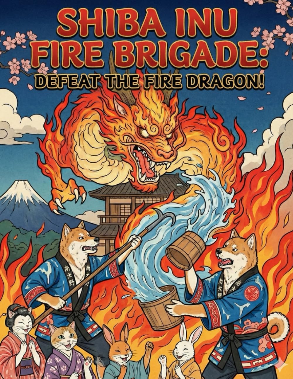 Shiba Inu Fire Brigade_Shiba Inu Firefighters Coloring Book: Defeat the Fire Dragon!