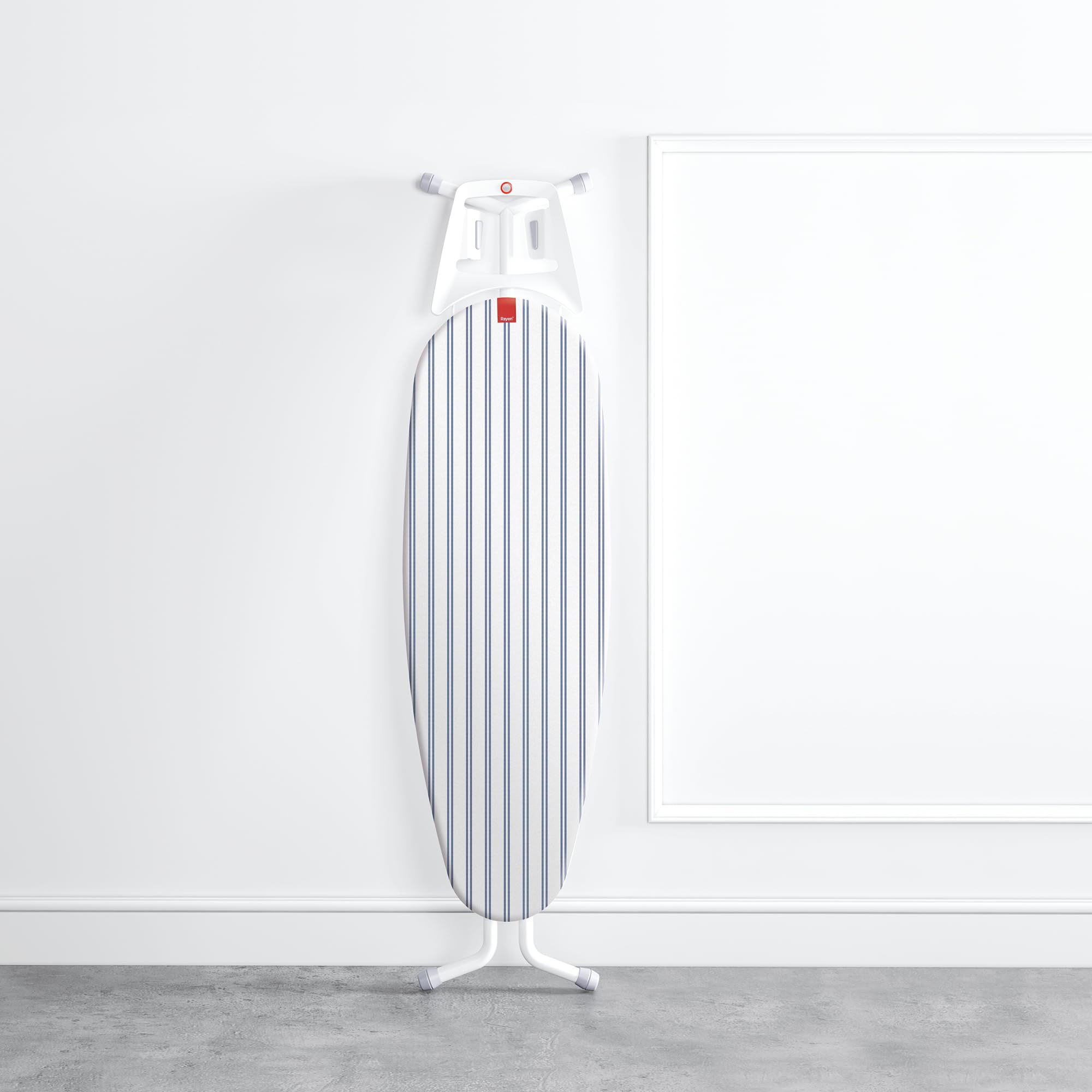 Rayen | Universal-Bügelbrettbezug | EasyClip Einstellung Bügelbezug | 3 Schichten: Schaumstoff und 100% Baumwollgewebe | Größe: 130 x 47 cm | Blau-Weiß-Druck, Medium - Gestreift