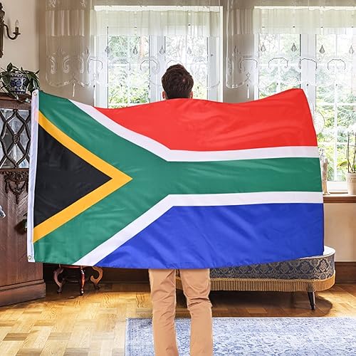 Miniatura 5 de AhfuLife 2 banderas sudafricanas de 3 x 5 pies, banderas grandes de Sudáfrica para exteriores, doble cara con ojales de latón para decoraciones