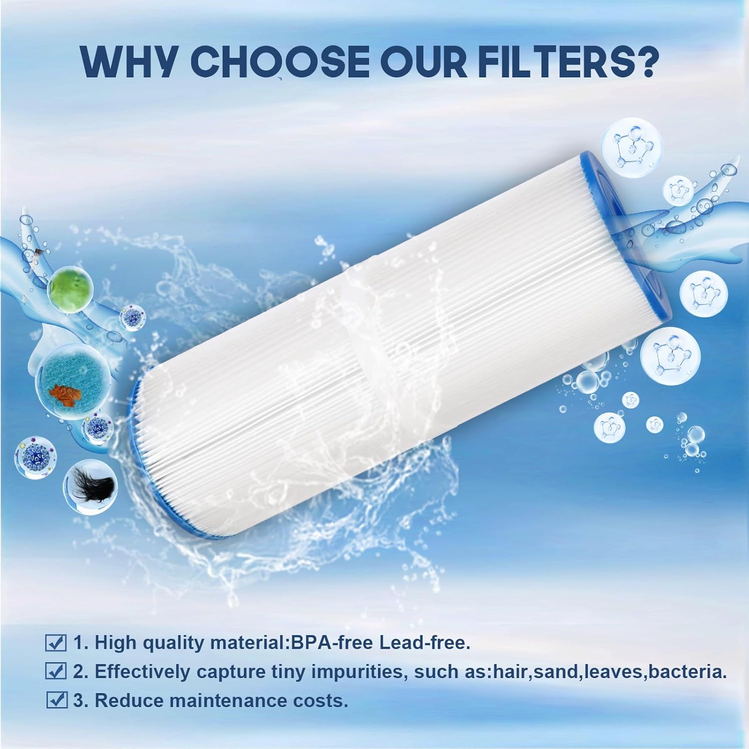 Hrozny Spa Filter Replacement PRB50-IN,PLFPRB50-IN for Filbur FC-2390,for Unicel C-4950, forJ210/J220/J235/J245/J275, for 413-212-02, 373045, 5X13 Drop in Hot Tub Filter