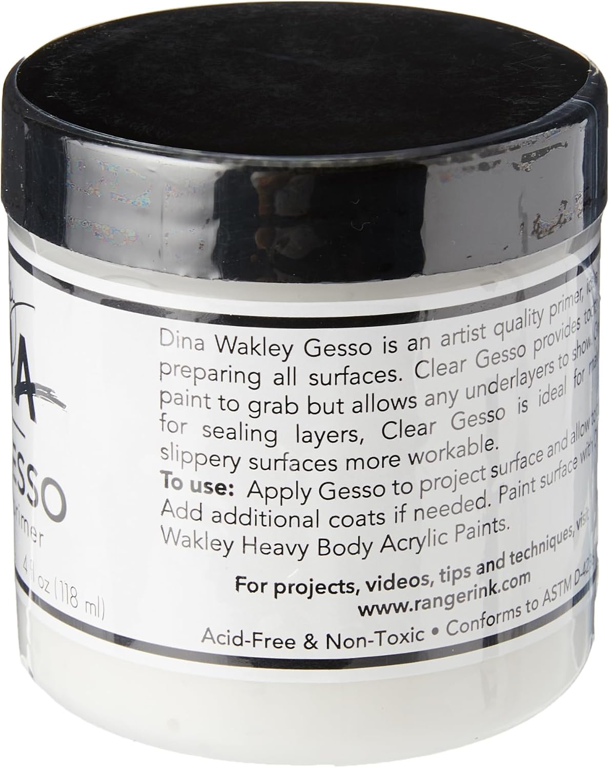 Ranger MDM46424 Dina Wakley Media Gesso 4oz Jar-Clear, Clear