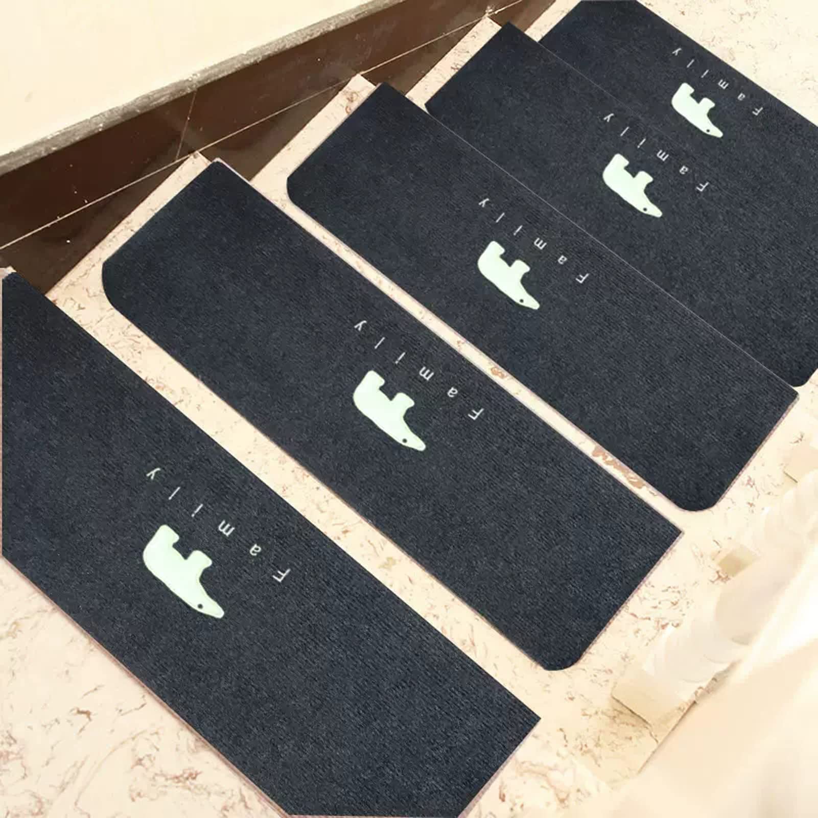 Tapis d'escalier lavables pour maison familiale lot de 15 marches gris foncé