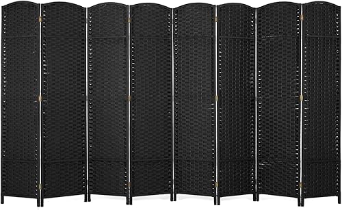 Miniatura 13 de Divisor de habitación plegable de 6 pies con fibra tejida de diamante, divisores de habitación portátiles para interiores y separadores para