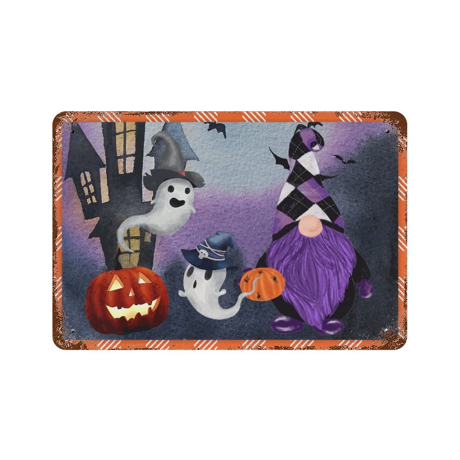 Panneau d'Halloween citrouille effrayante pour garage et porche de maison
