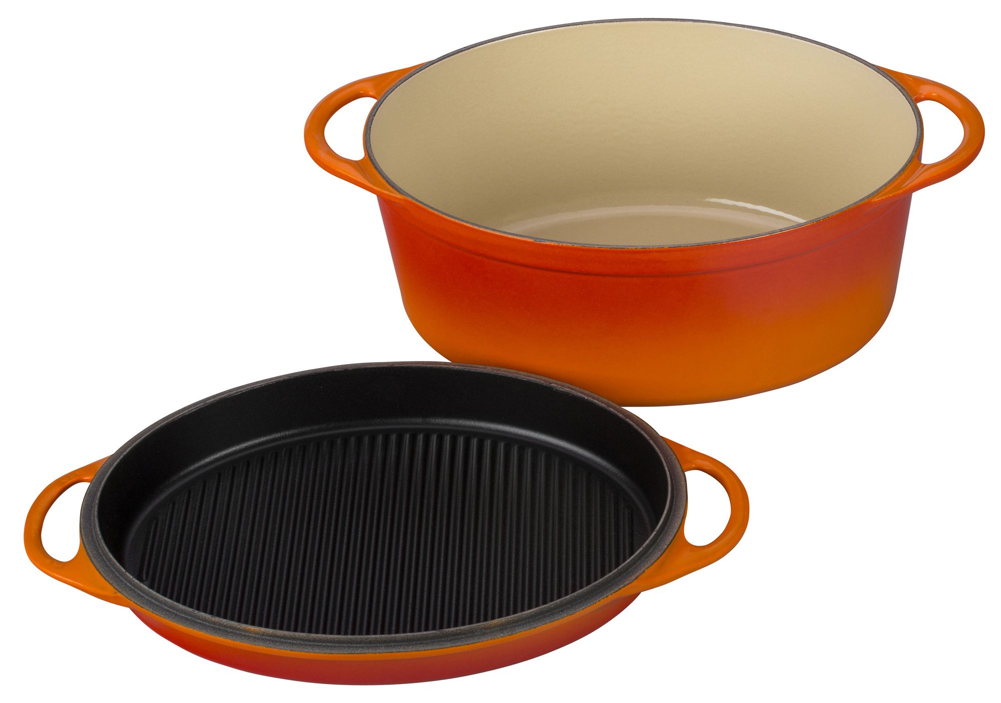 Le Creuset of America Cast Iron Cookware Oval Dutch Oven, 7.75Qt, Flame