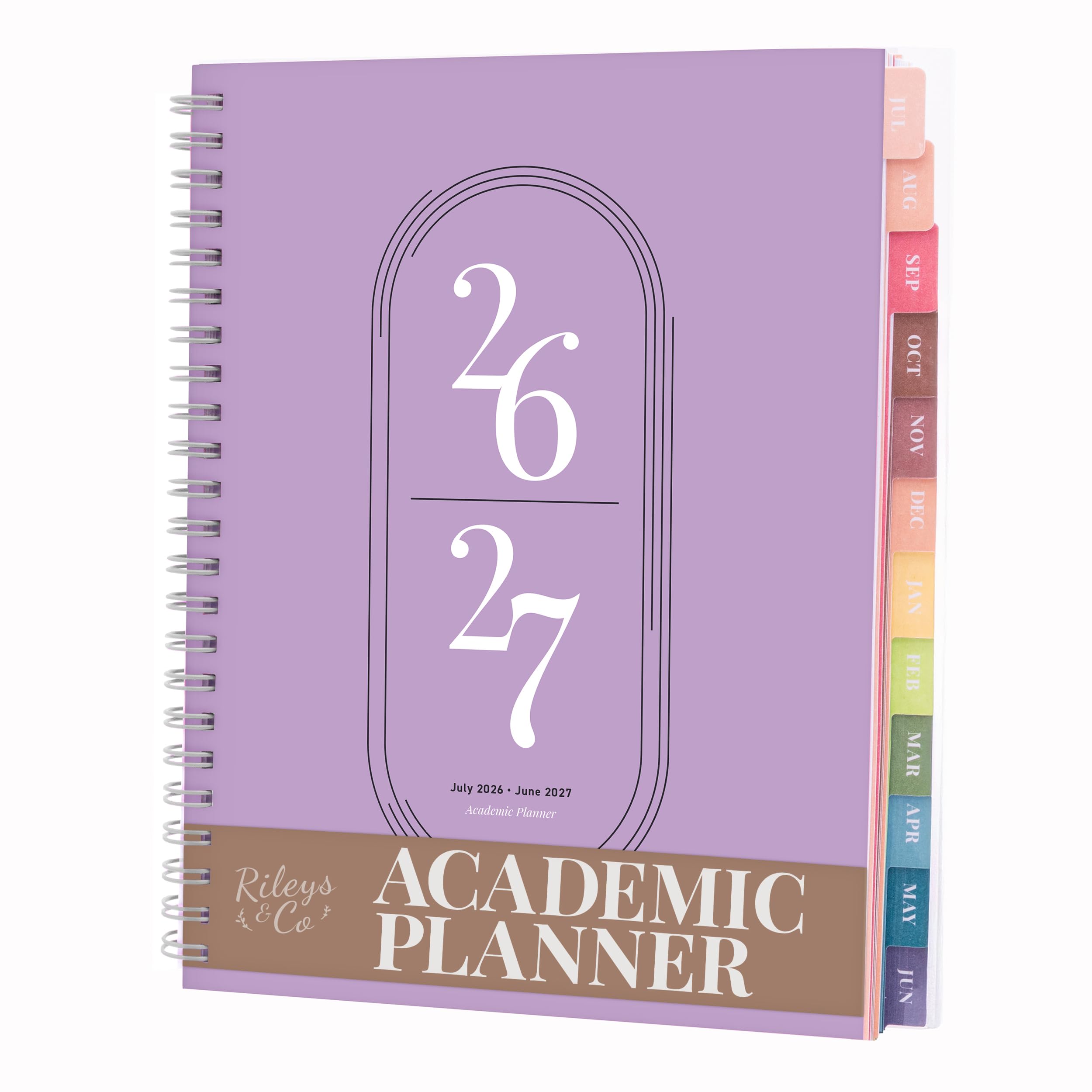 Rileys Academic Diary 2026-2027, Daily, Weekly & Monthly Planner, July 2026 - June 2027, Student Notes Pages, Twin-Wire Binding, Weekly Agenda for School & Work (20 x 15 cm, Lilac)