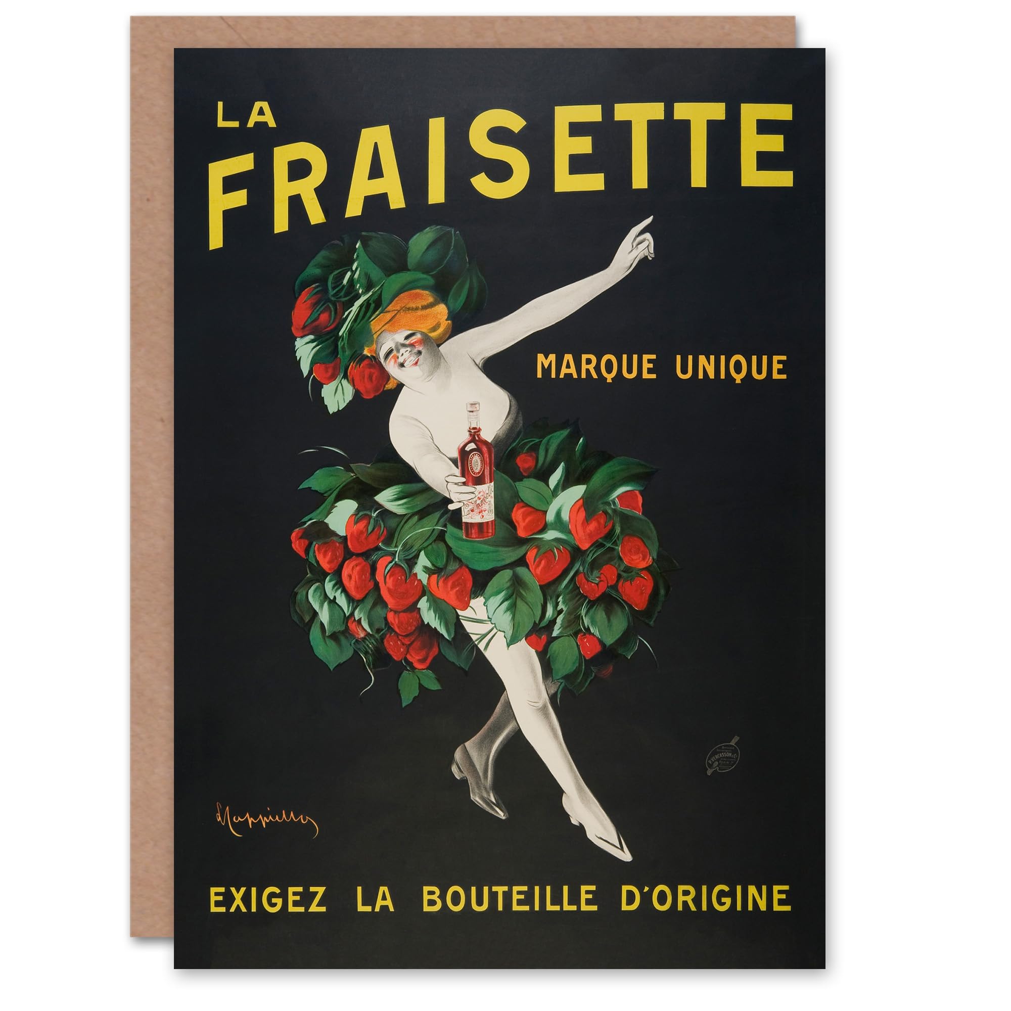 Artery8 Leonetto Cappiello Art Card Fraisette Strawberry Liqueur Vintage Advert