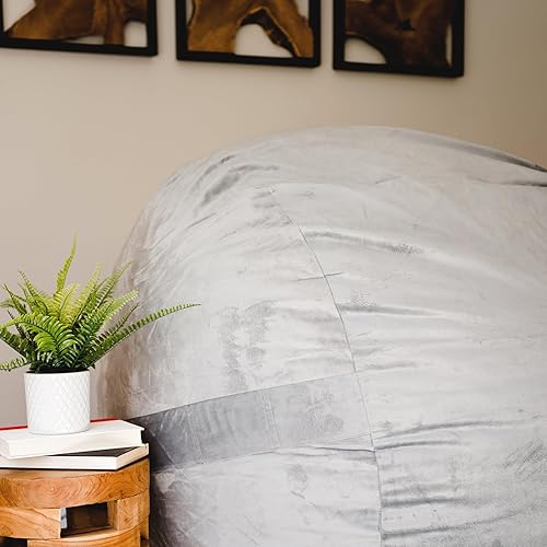 Miniatura 222 de Big Joe Fuf - Puf extragrande (XXL) relleno de espuma con funda extraíble, color niebla Lenox, poliéster tejido duradero, 6 pies, gigante Negro