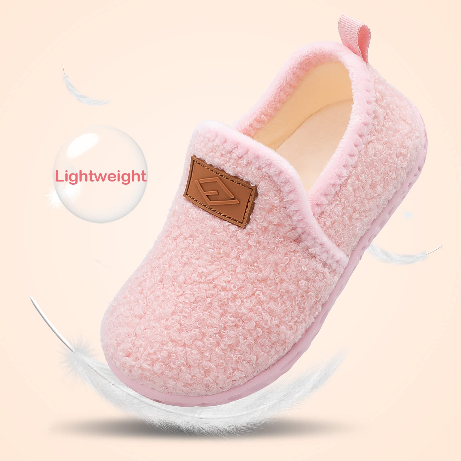 Lefflow Pantuflas para niños y niñas, zapatos de casa sin cordones, zapatos ligeros para caminar al aire libre