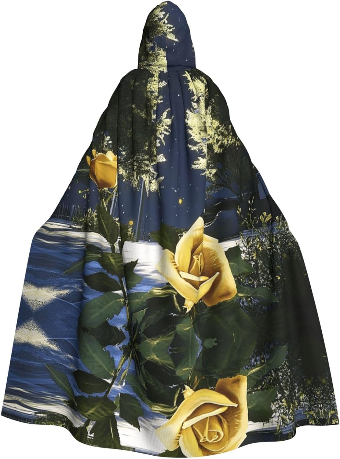 Jupiter Midnight Rose Garden Unique Darkness Poncho Shawl - Customizable Wearable Blanket for Women, Perfect Halloween Costume Accessory, Knight, Akatsuki, and More