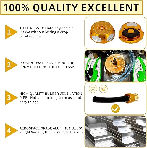 Miniatura 38 de Tapón de gasolina para motocicleta de 19 pulgadas, con válvula de respiradero, universal, CNC para SSR, Taotao Apollo 125, 110, Coolster Raptor Verde