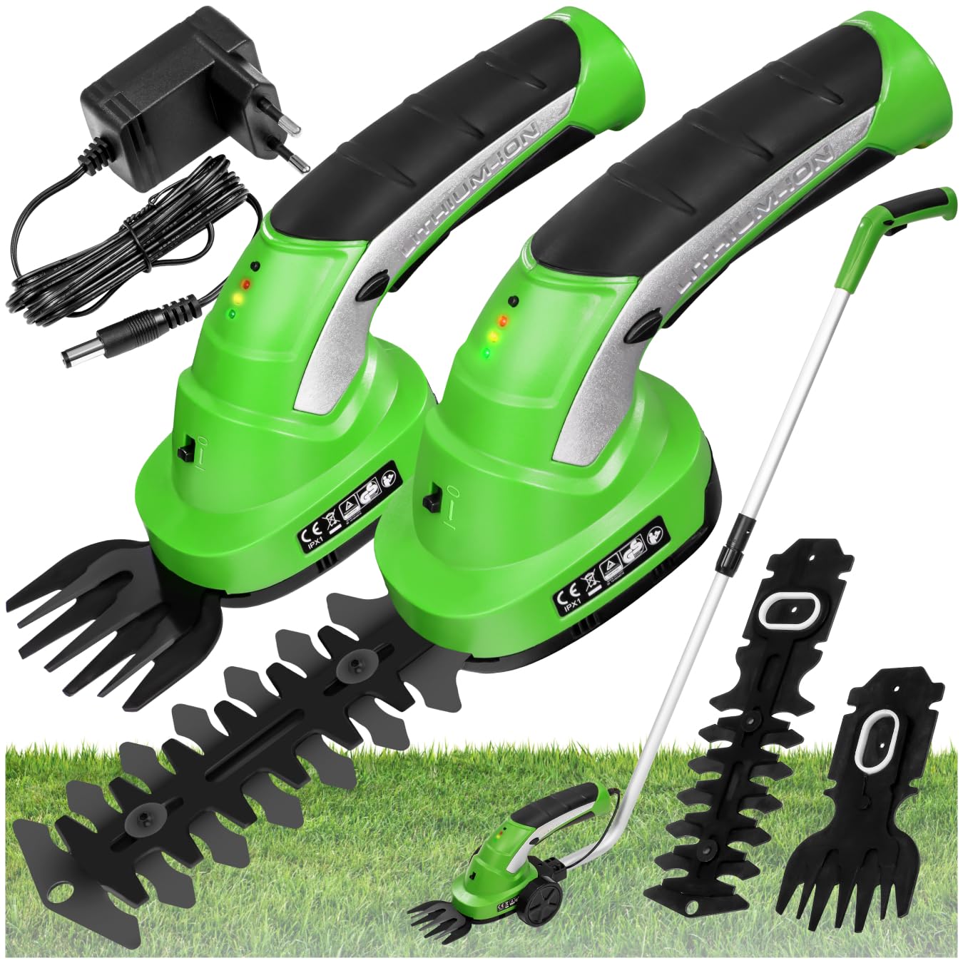 Tosaerba E Tagliasiepi 2 In 1 A Batteria 7,2V - Forbici Per Erba E Siepi, Impugnatura Girevole - Foto 4