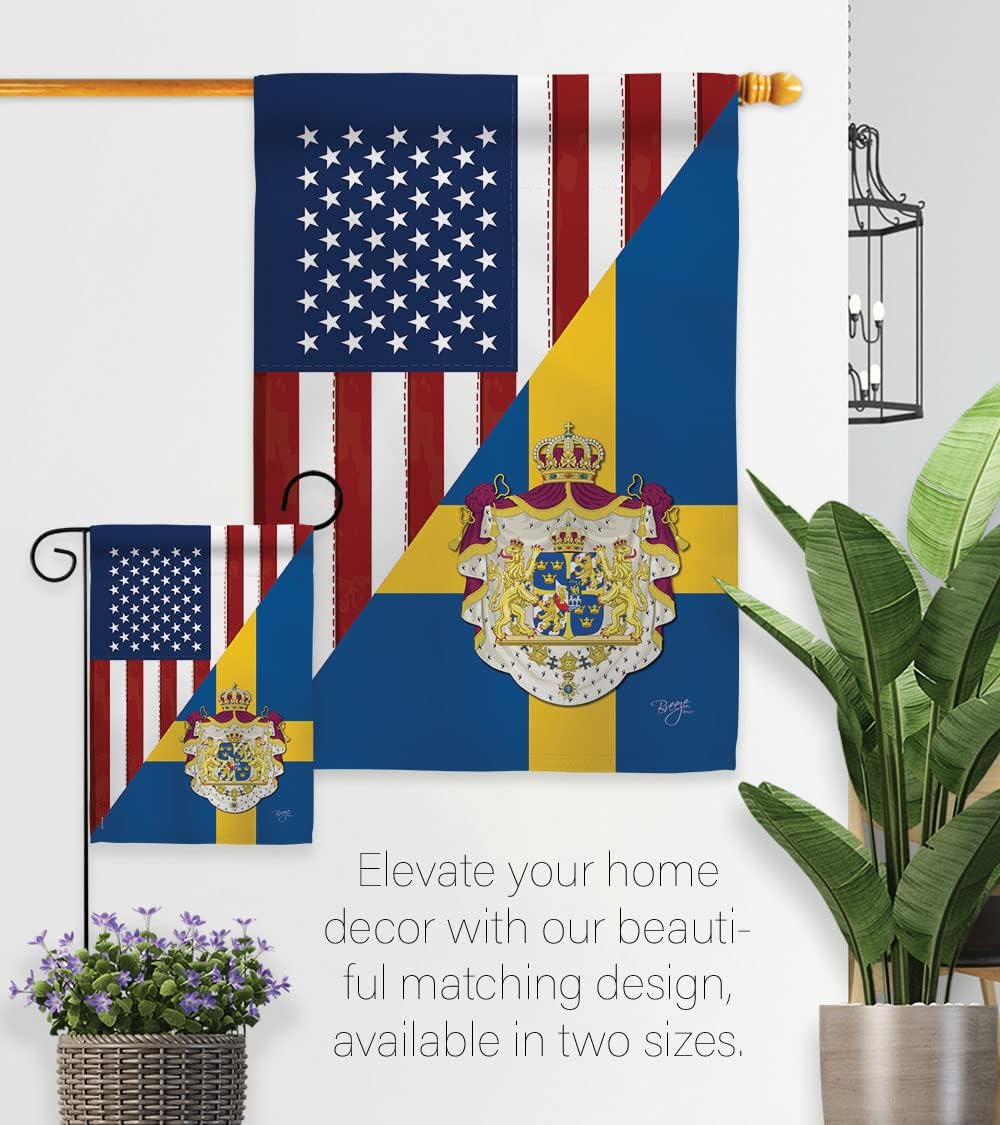 Breeze Decor FS-G-108385-IP Regional American Alliance World Country Particular Area US Sweden Friendship, Made in USA