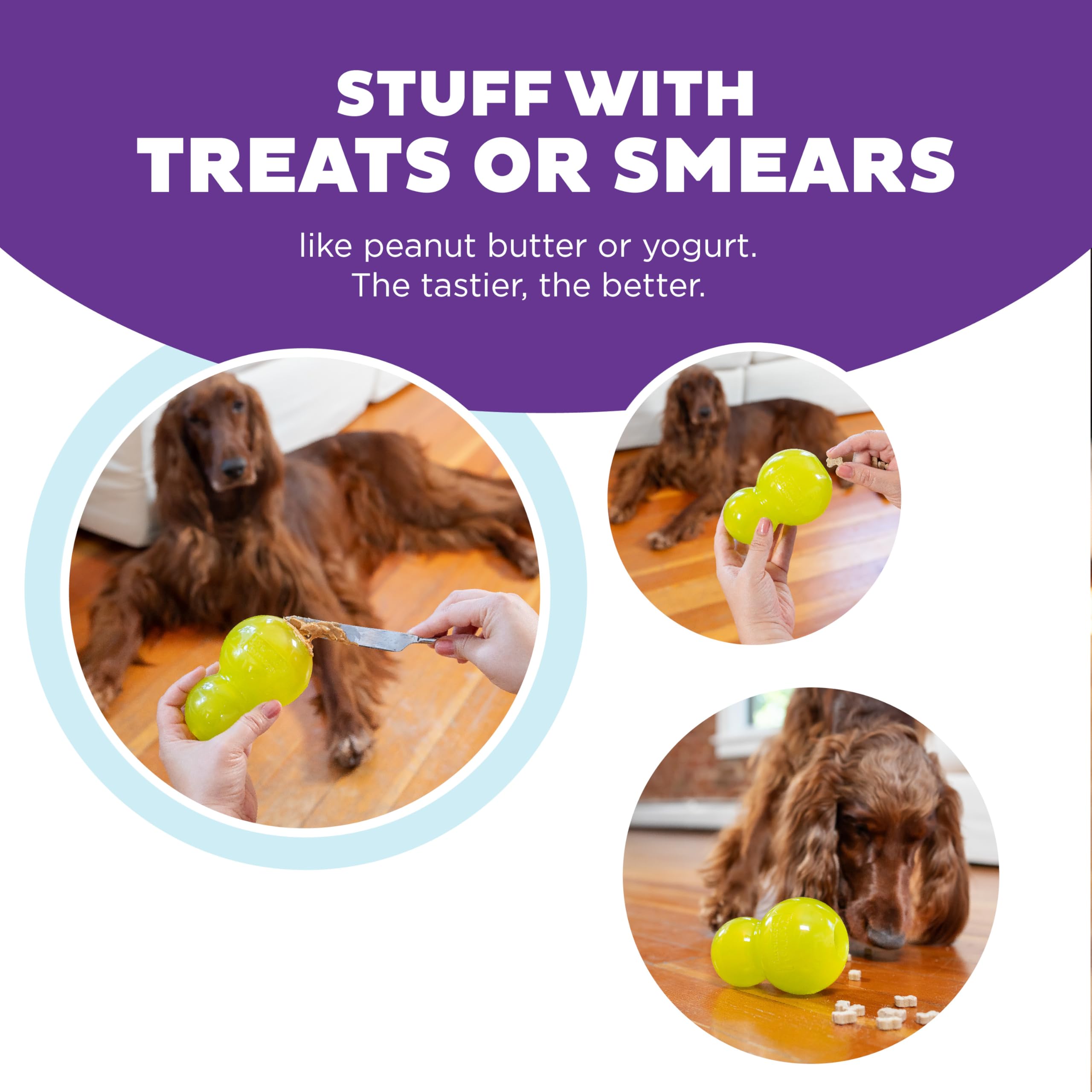 Outward Hound by Planet Dog Double-Tuff Interactive Stuffable Dog Chew Toy, Large, Green - Image 4