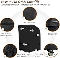 Vista 7 de NettyPro Funda para Barbacoa a Gas, Resistente al Agua, Impermeable de 32 Pulgadas, para Barbacoas de 2 Quemadores al Aire Libre, para Weber, Negro