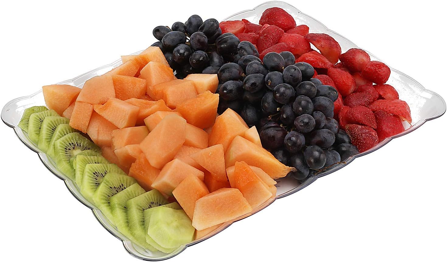 Rectangular Plastic Trays, Disposable Serving Party Platters 9" X 13" -Pack of 4- (Clear)