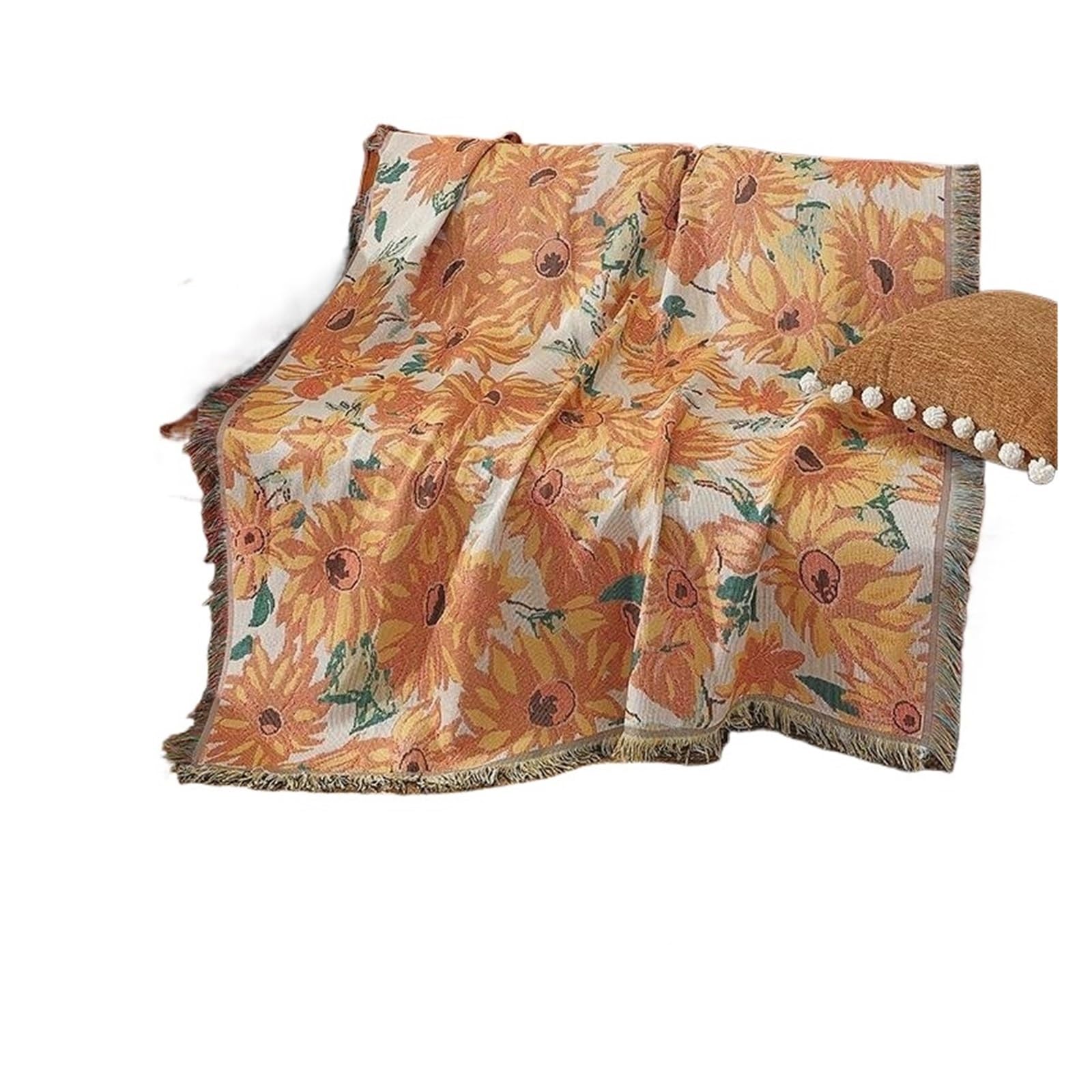 WJIAYAO beach blanket Flower Wall Blanket Nap Beach Towel Comfortable Cotton Blankets Soft Decor Hanging Tapestry Embroidered