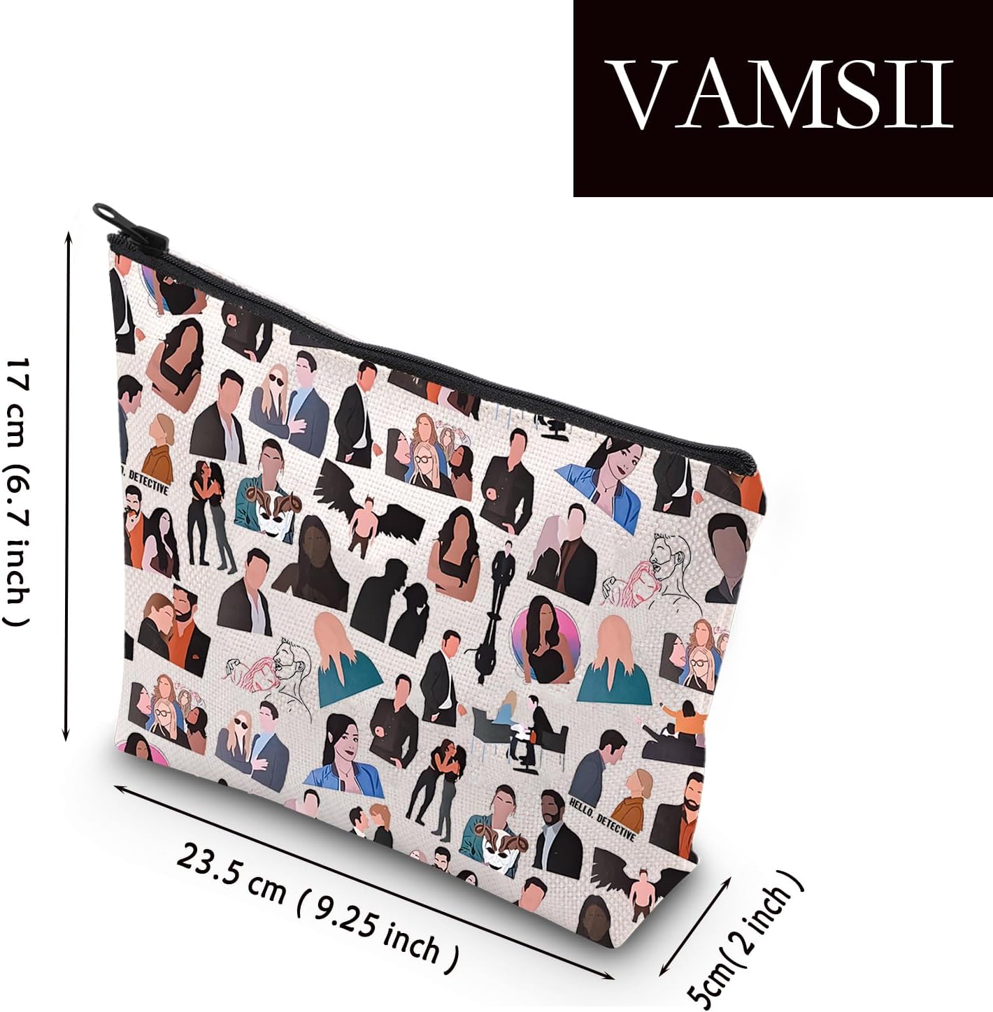 VAMSII Gossip TV Show Inspired Gift Gossip Characters Cosmetic Bag Hello Detective Gift Upper East Side TV Show Fans Gift (HELLO) - Image 2