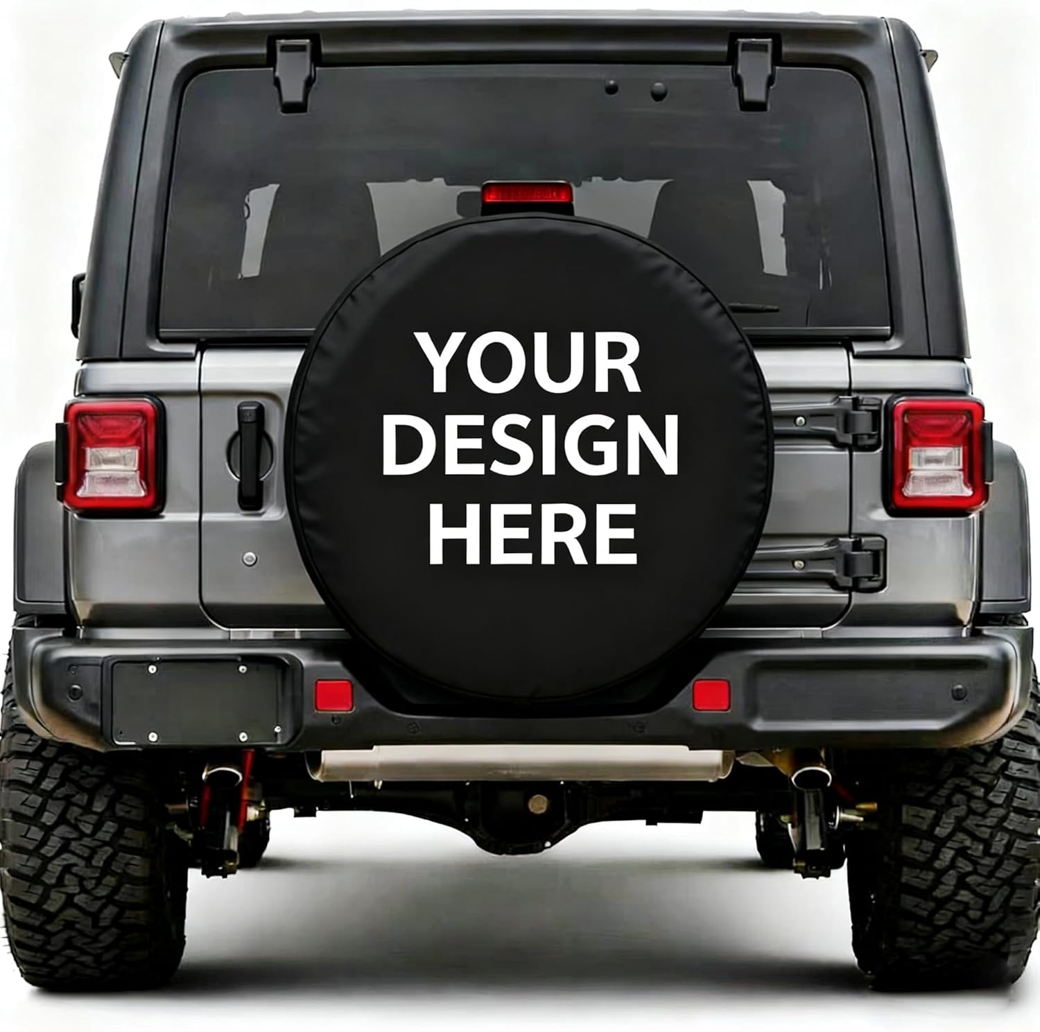 Custom Tire Cover- PVC Leather,Durable Personlized Tire Cover with Your Logo Photo Design for Jeep Bronco Trailer Camper RV Wheel Covers (16 in)