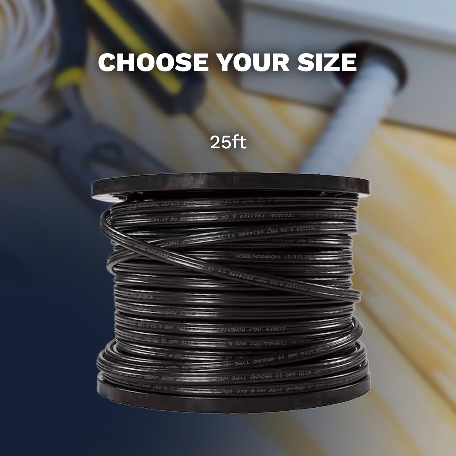 6/2 NM-B Non-Metallic Residential Indoor Wire Nonmetallic with Ground Sheathed Cable (25FT)