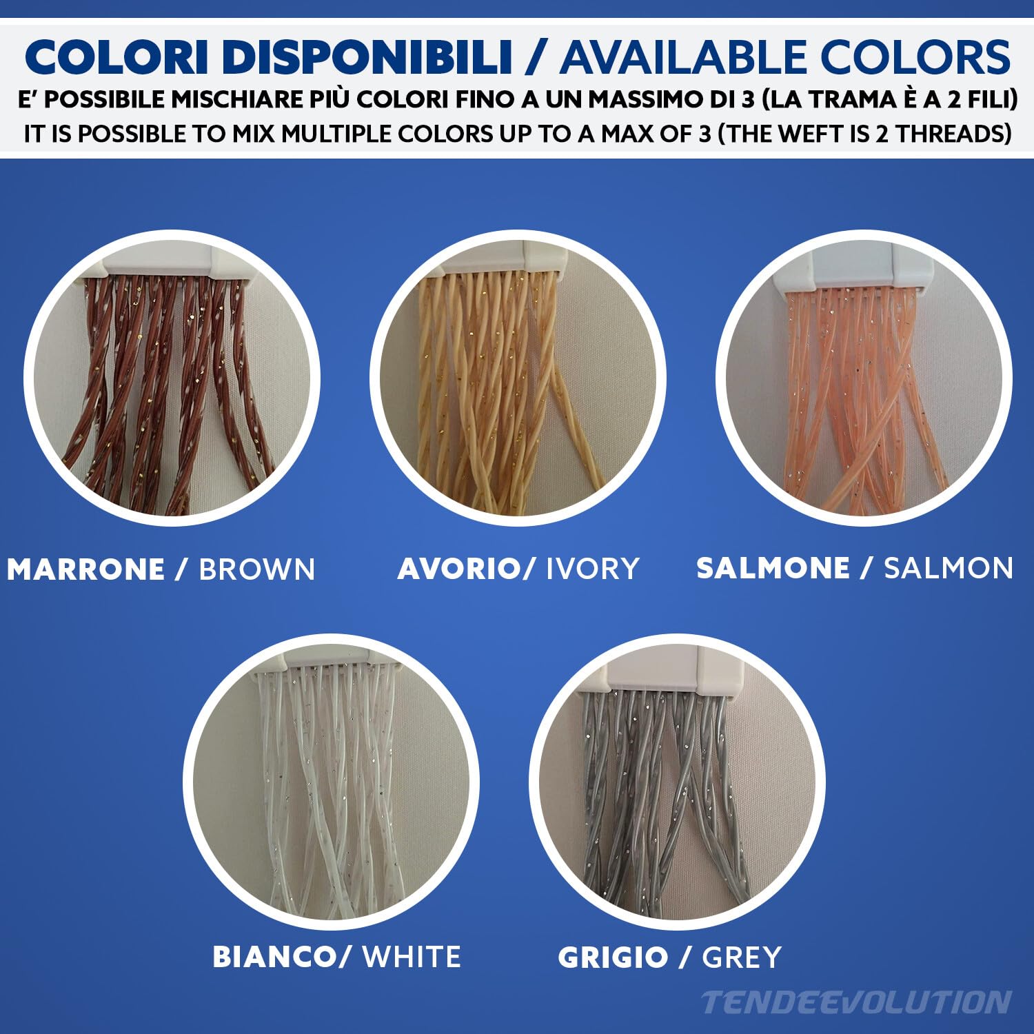 TENDEEVOLUTION Tenda Antimosche con Fili in Plastica Glit Pieno, Misure e Colori Personalizzabili. Tenda per Mosche da Esterno adatta a Porte, Finestre, Verande e Balconi (AVORIO, 160 cm X 240 cm)