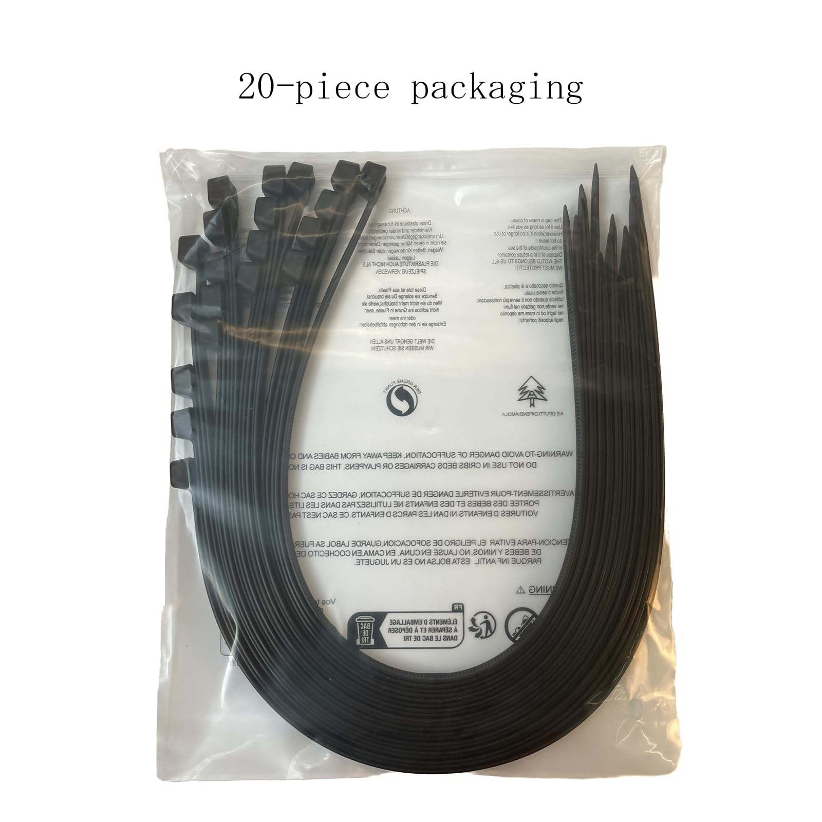EzySup Extra Large Zip Ties Heavy Duty for Outdoor Use,600mm x 9mm,80kg Tensile Strength,20 Pieces,Black - Image 2
