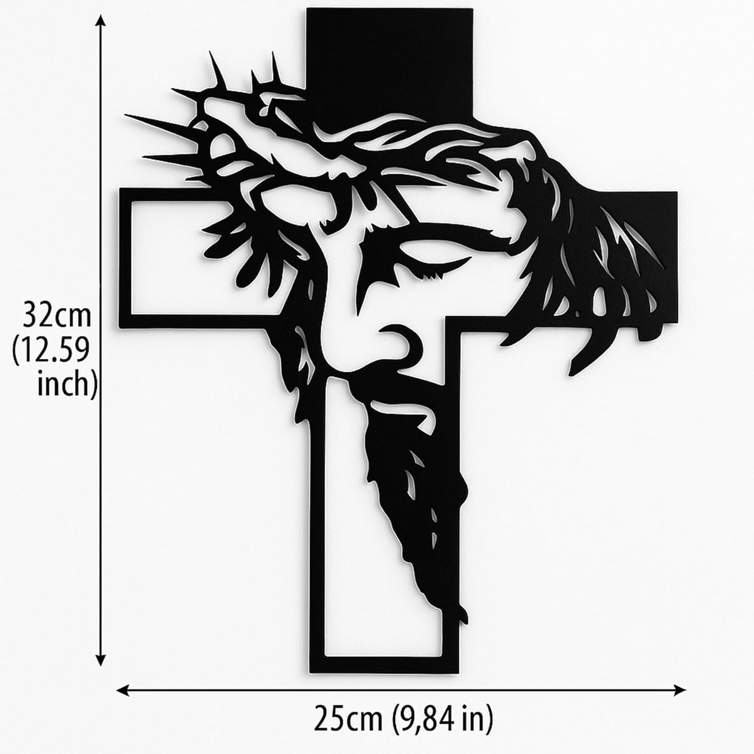 ブラック イエス ウォール クロス 装飾 メタル 十字架 壁掛け クリスチャン ウォールアート 自宅 リビングルーム 寝室 オフィス