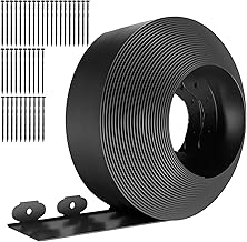 Garden Edging Border 32ft 10M Plastic Flexible Lawn Edging 6CM High with 40 Securing Pegs for Landscaping Flower Beds and Garden Borders (Black)