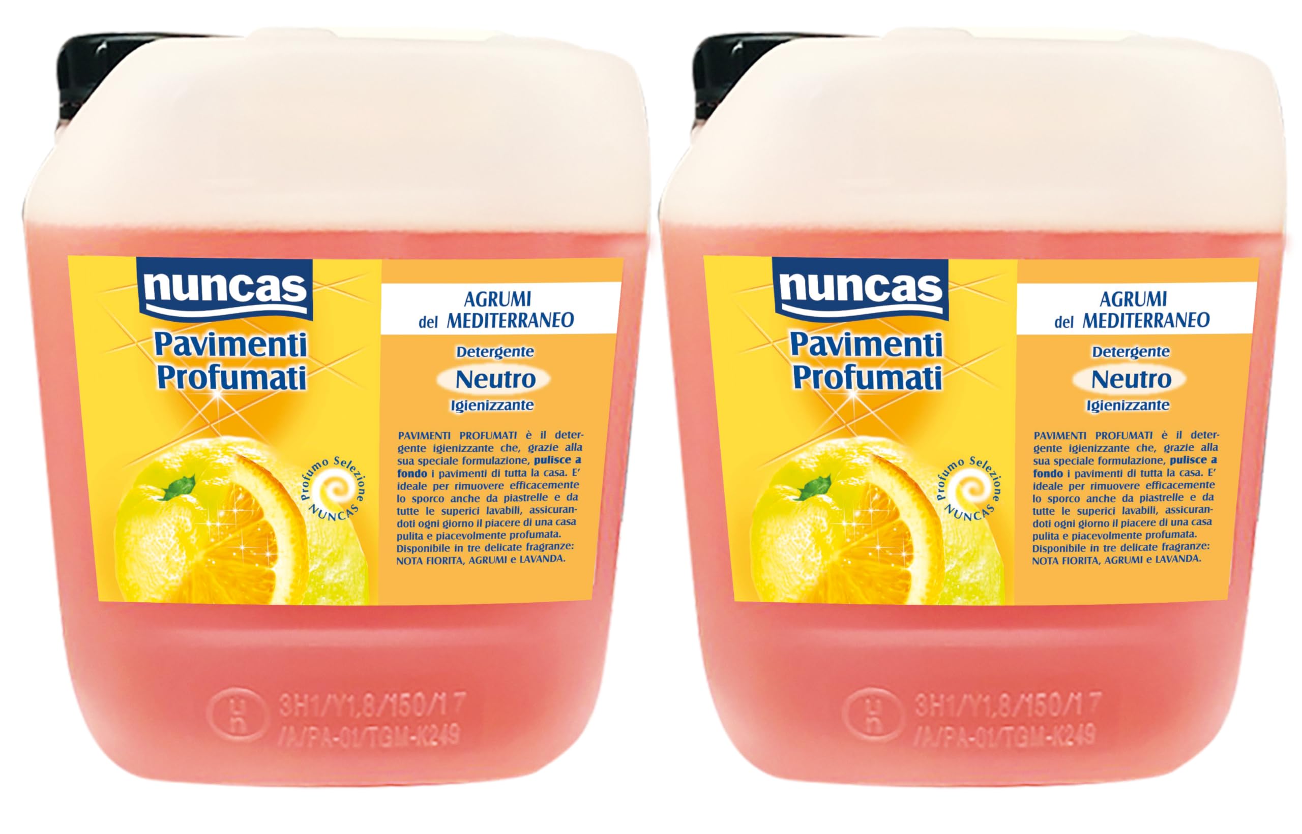 Nuncas Pavimenti Profumati - Detergente Pavimenti, Agrumi, Pack da 5 l x 2