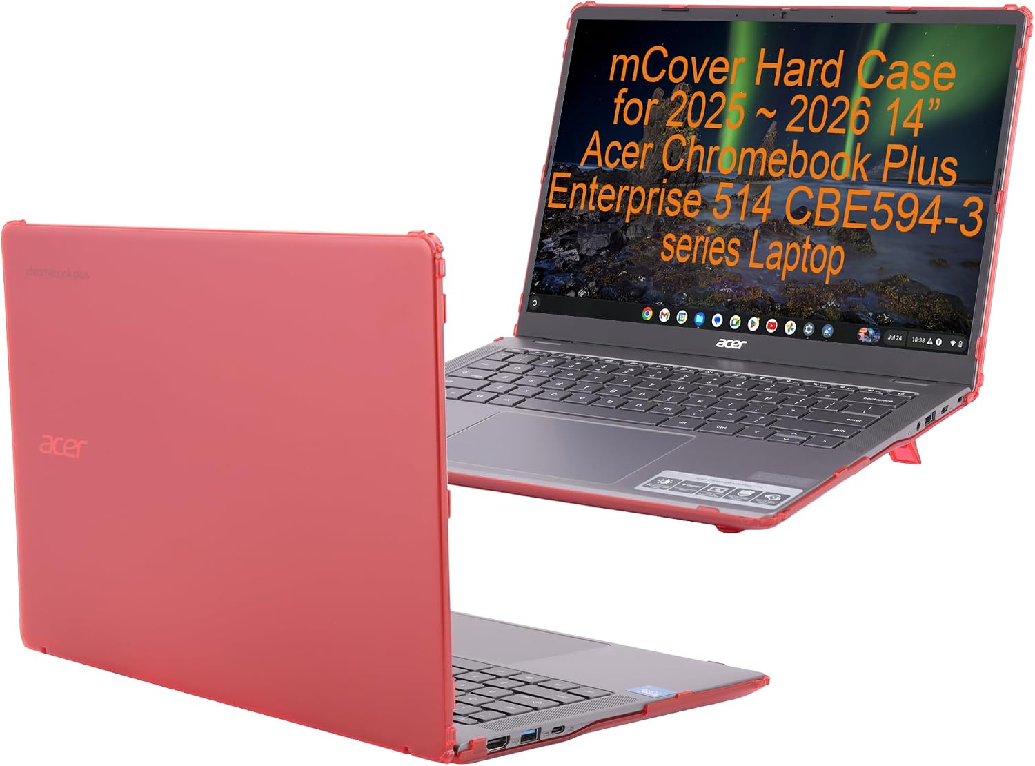 mCover Case ONLY Compatible for 2025 or Newer 14-inch Acer Chromebook Plus Enterprise 514 CBE594-3 Series Laptop Computer(NOT Fitting Other Acer Models- Red