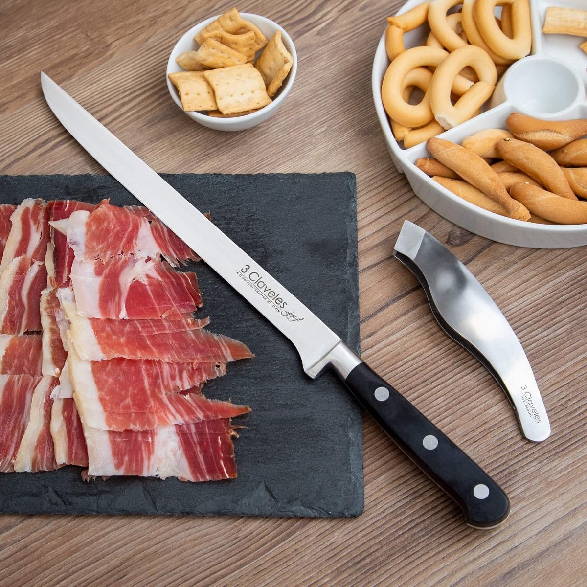 3 Claveles Forgé - Coltello Santoku alveolato forgiato, 17 cm