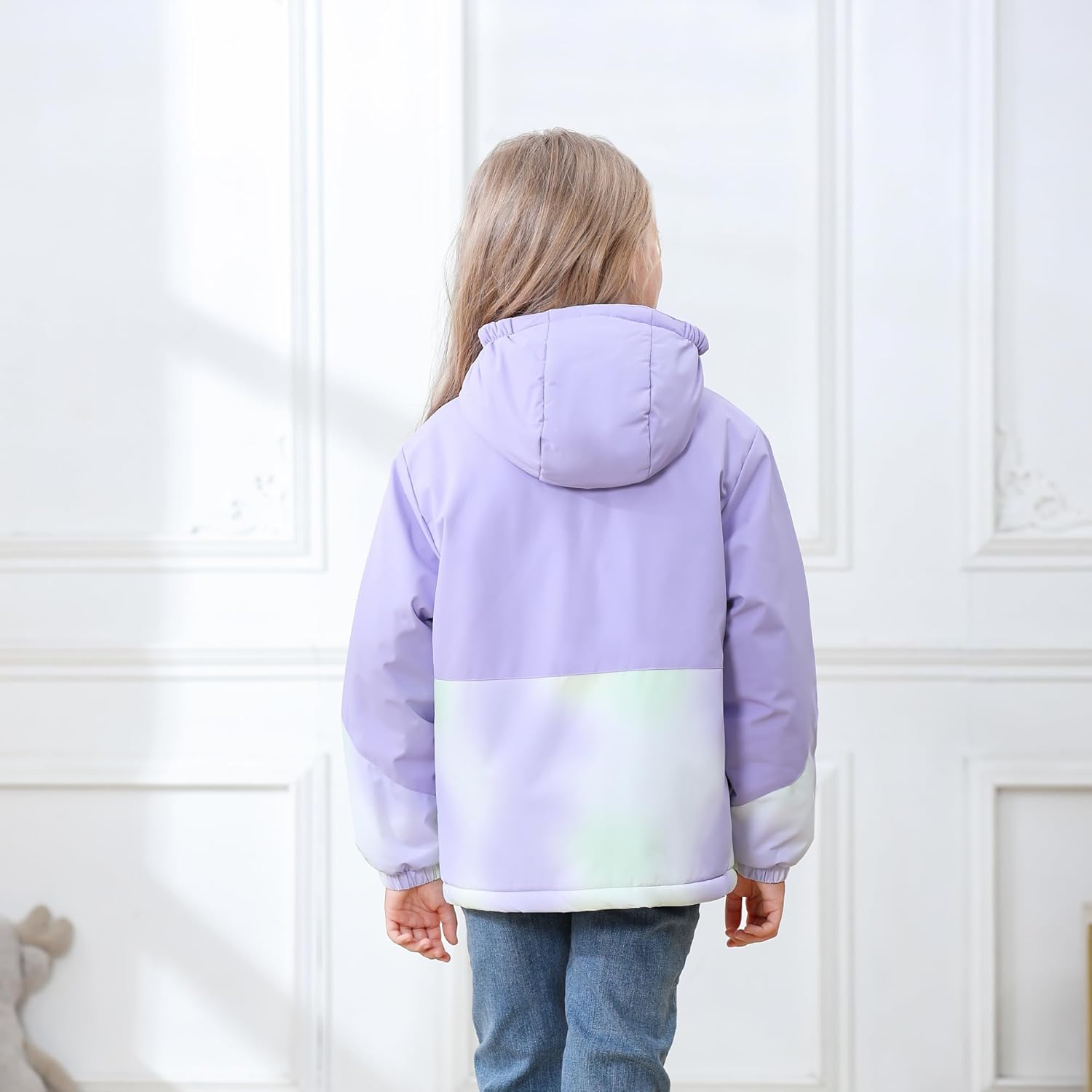Girls' Waterproof Winter Ski Jacket – Warm Fleece Lined Windproof Snow Coat with Hood for Outdoor Adventure