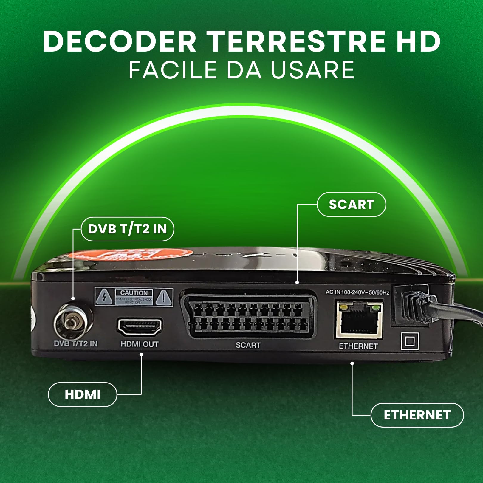 i-ZAP T366 - Decoder Digitale Terrestre 2025 DVB-T2 con Telecomando incluso. Presa HDMI, SCART, USB, ETHERNET