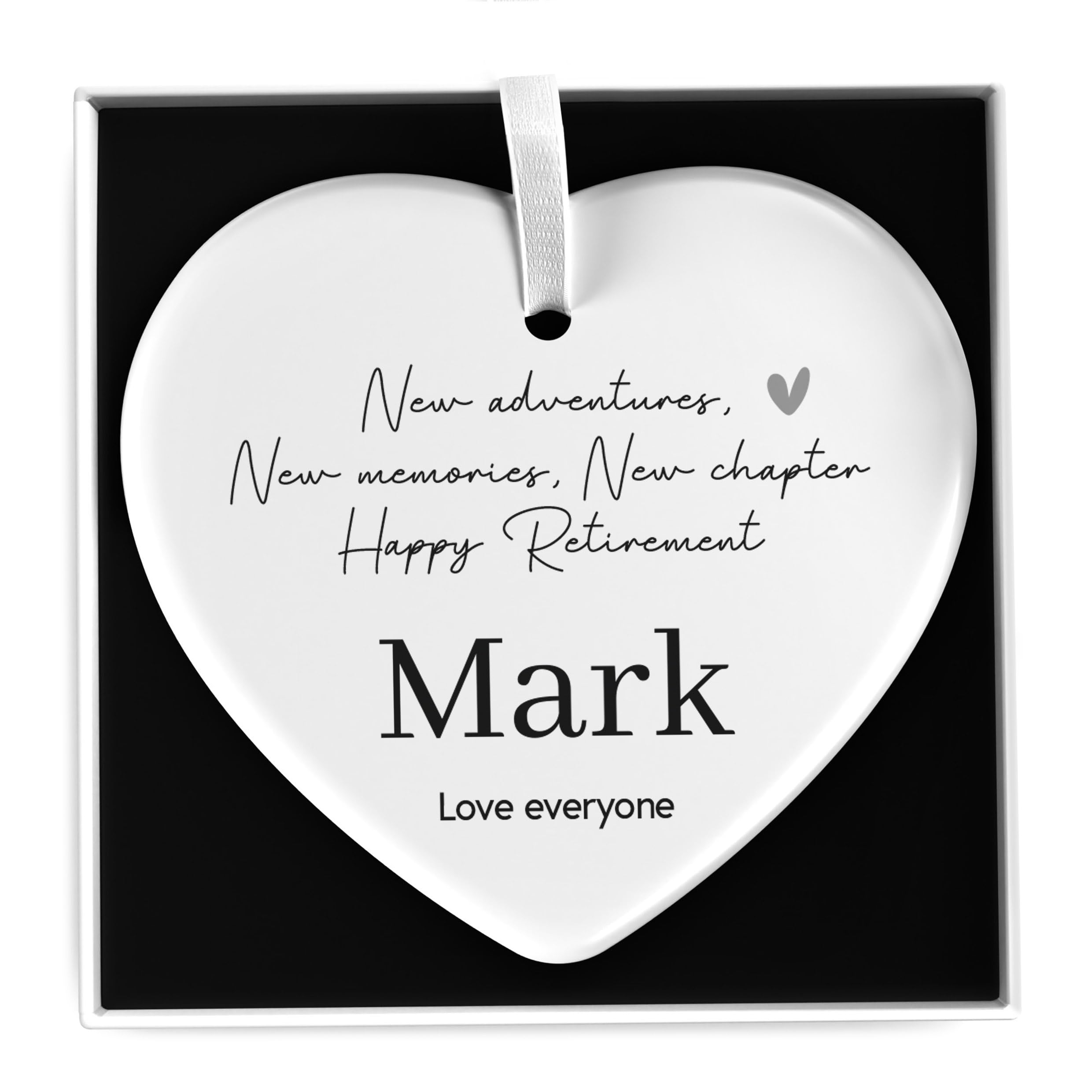 Beecreative Personalised Retirement New Adventures New Memories New Chapter Gift, Happy Retirement Gift For Women Men, Leaving Work Goodbye Retired Gift, With Gift Box