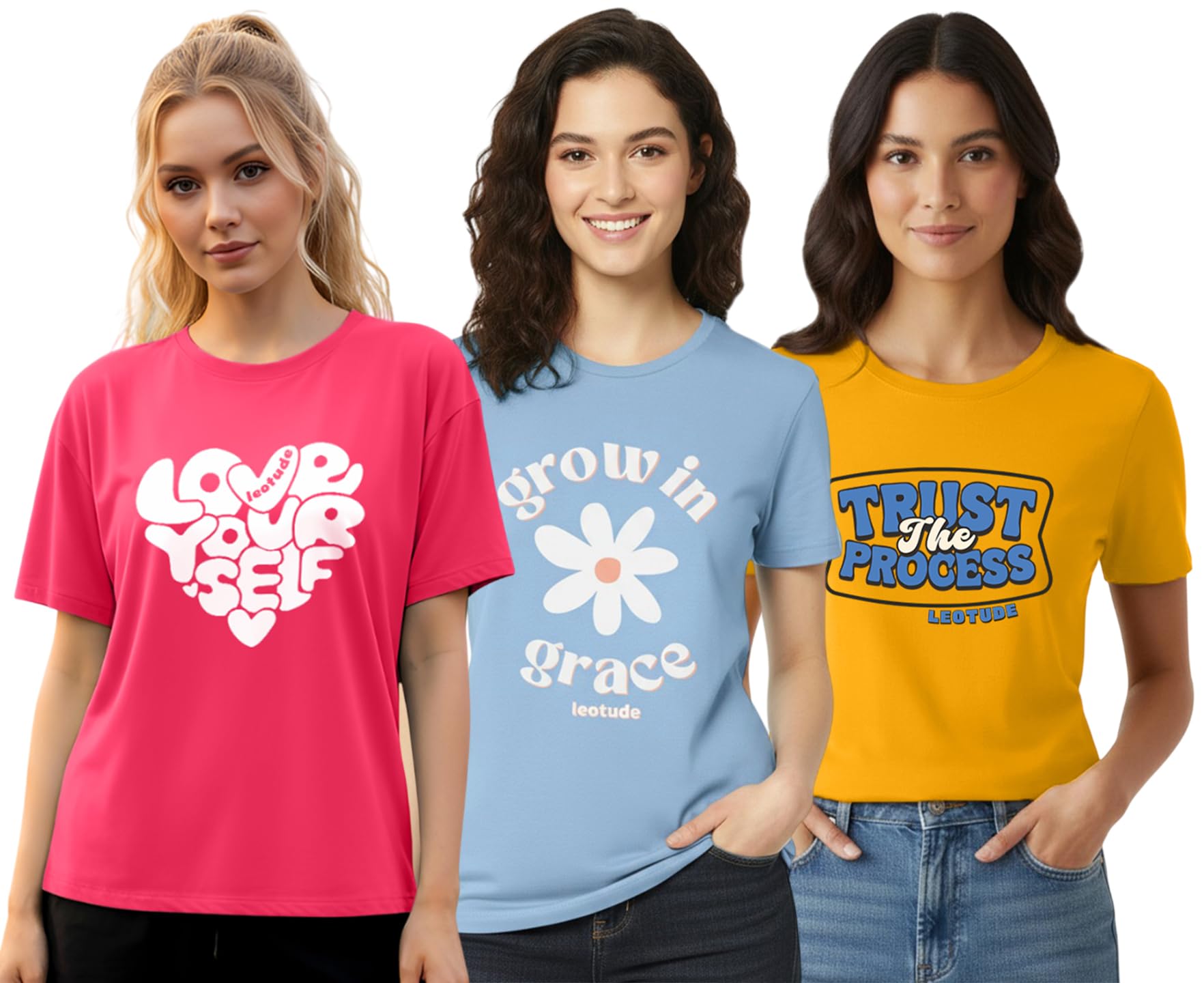 Women Half Sleeve Loose Fit Cottonblend Multicolour Shirt Colorful Loose Fit Tshirt for Women-image-45