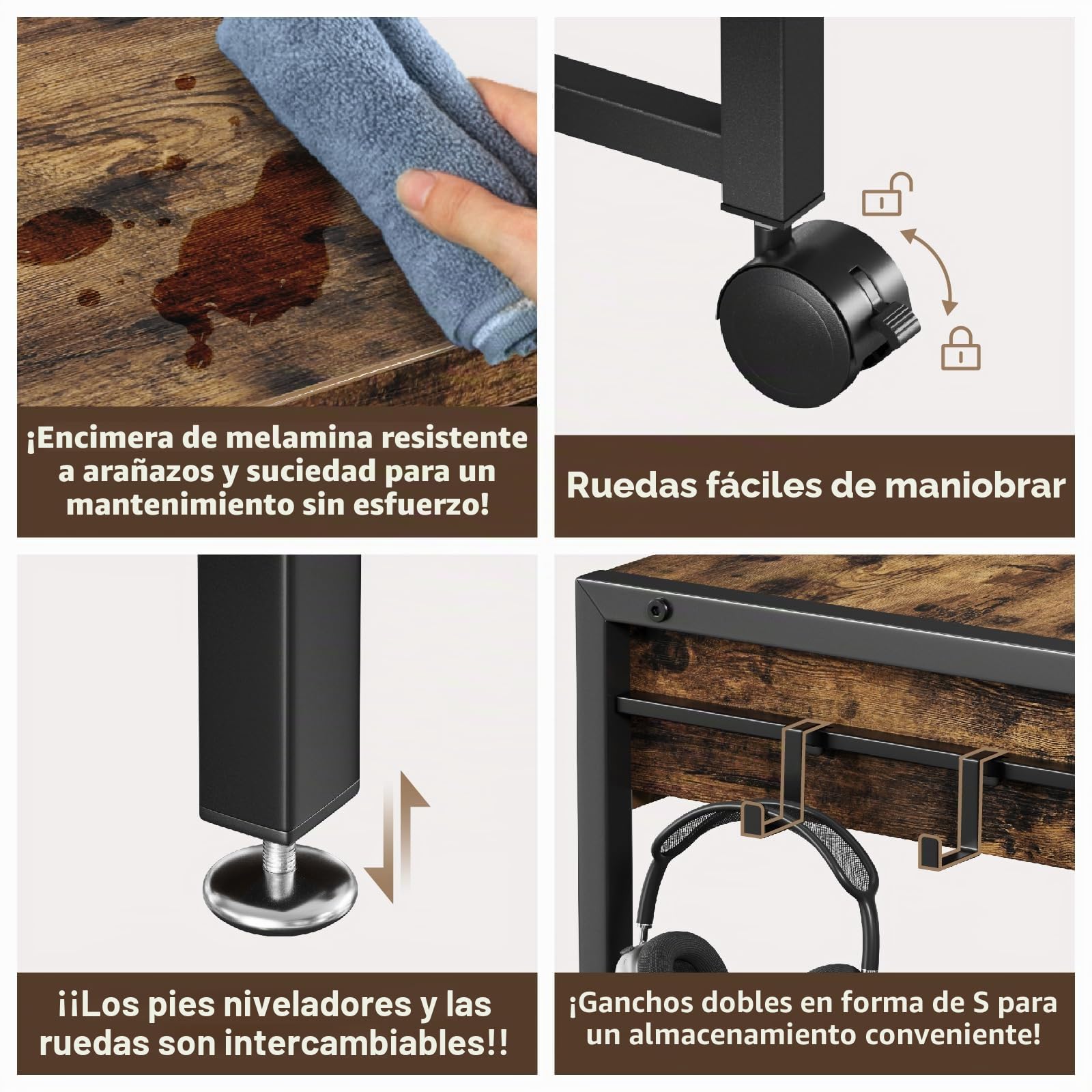 Bestier Pequeña mesa de ordenador de 64 cm con espacio de almacenamiento y cajones, adecuada para estudio, dormitorio, salón y espacios compactos (negro)