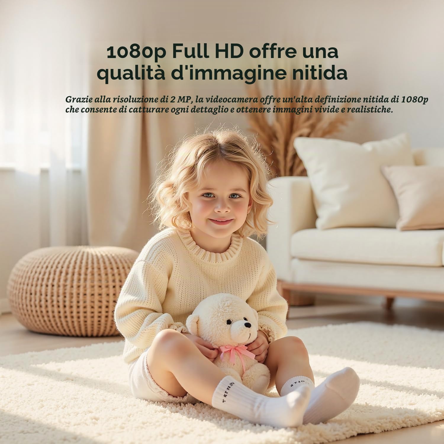 XIAOMI Smart Camera C201 La nitidissima risoluzione HD 1080p protegge ogni angolo della tua casa (Confezione da 2)