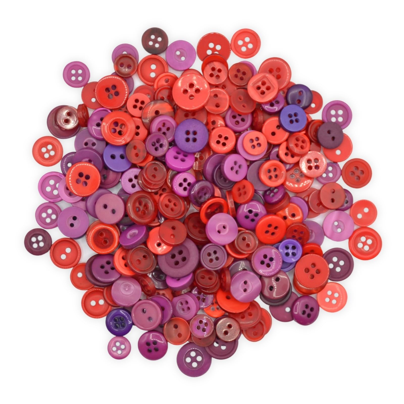 celloexpress Red & Plum Tiny Buttons - Mixed Colours Small Sizes Mini Crafts Sewing Card Embellishments (Pack of 500g) — image 1