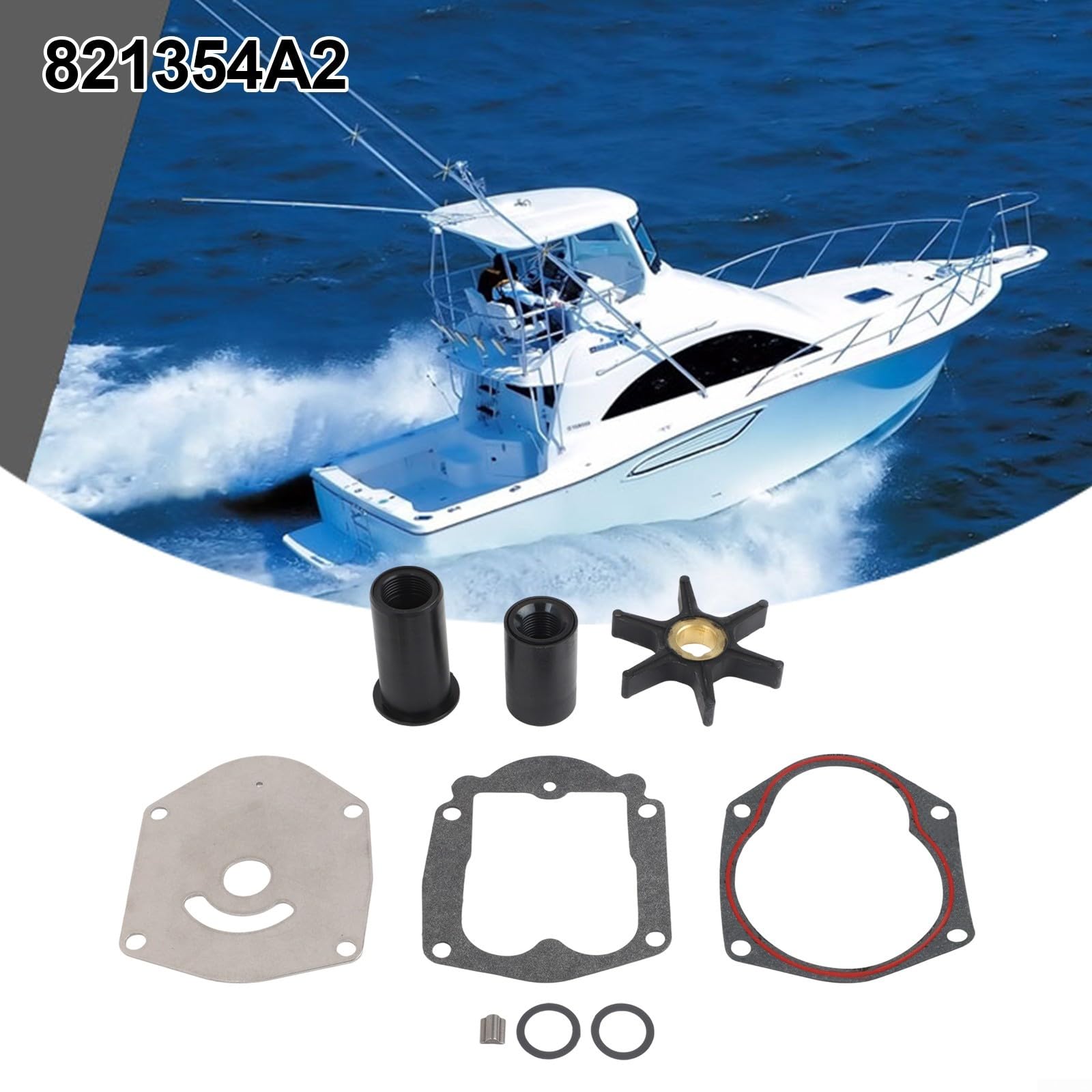 Kit de réparation d'hélice de pompe à eau pour moteur hors-bord Mercury 40 50HP Comprend toutes les pièces équivalentes OEM pour Mariner FORCE 25-50HP
