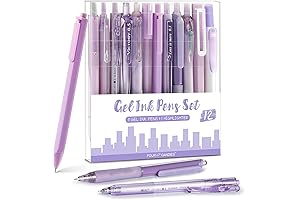11 Pastel Purple Pens with Black Ink