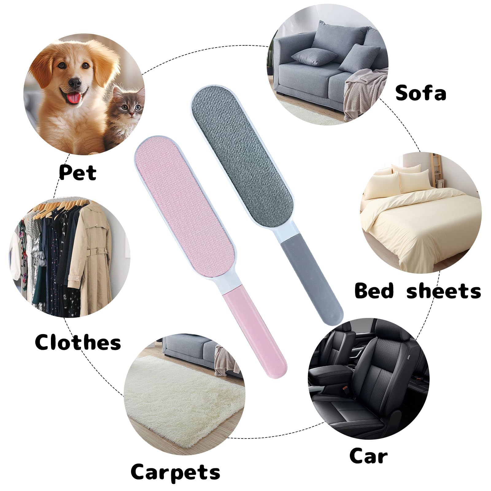 Brosse Anti Poils Animaux Vetement,Brosse Vetement Anti Poils,2 Brosses Vetements,Brosses antis Poil Chat pour Enlever Les Poil Des Vêtements
