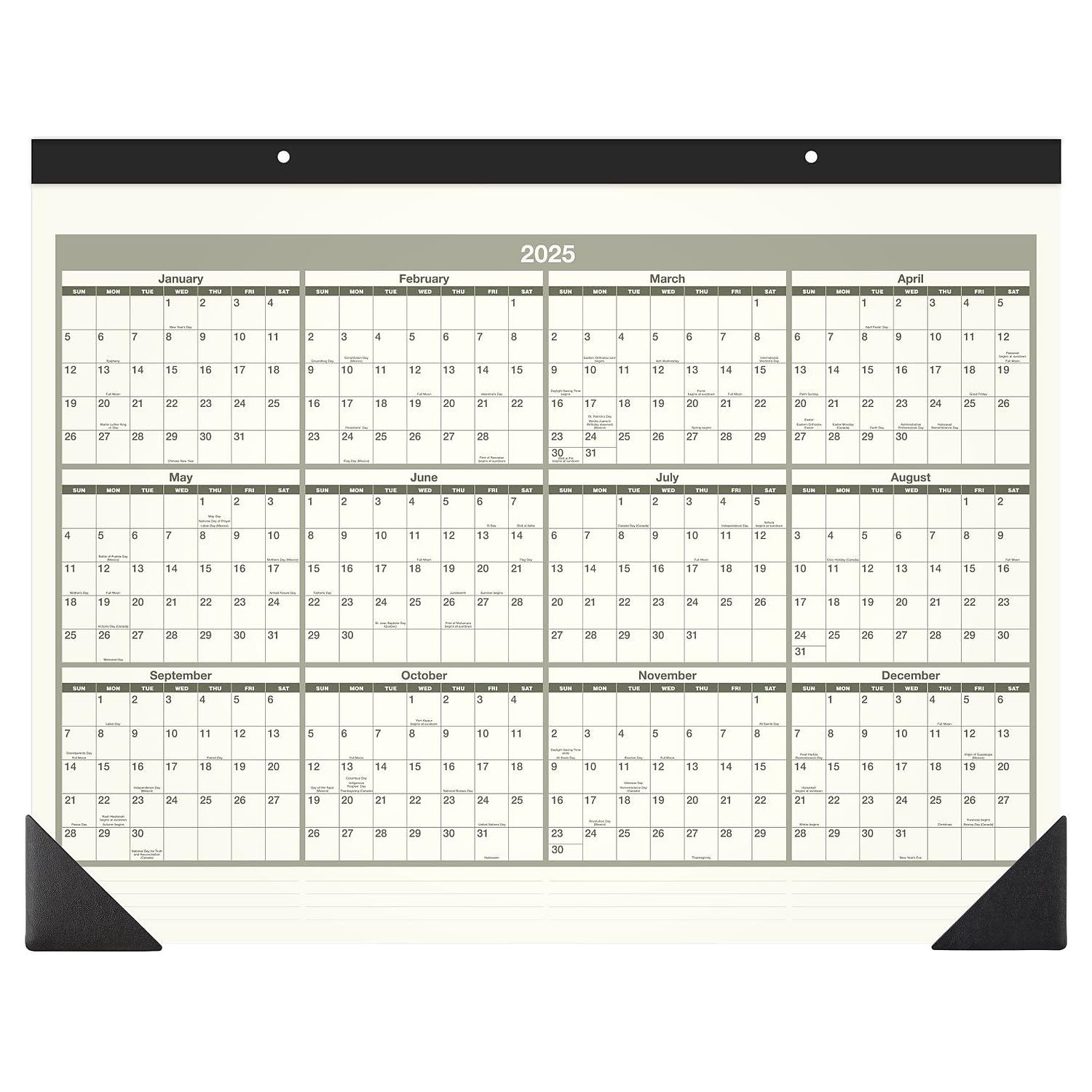 2024 AT-A-GLANCE® Recycelter Monatskalender für Schreibtischunterlage, 55,9 x 43,2 cm, 100 % recycelt, Januar bis Dezember 2024, SK32G00