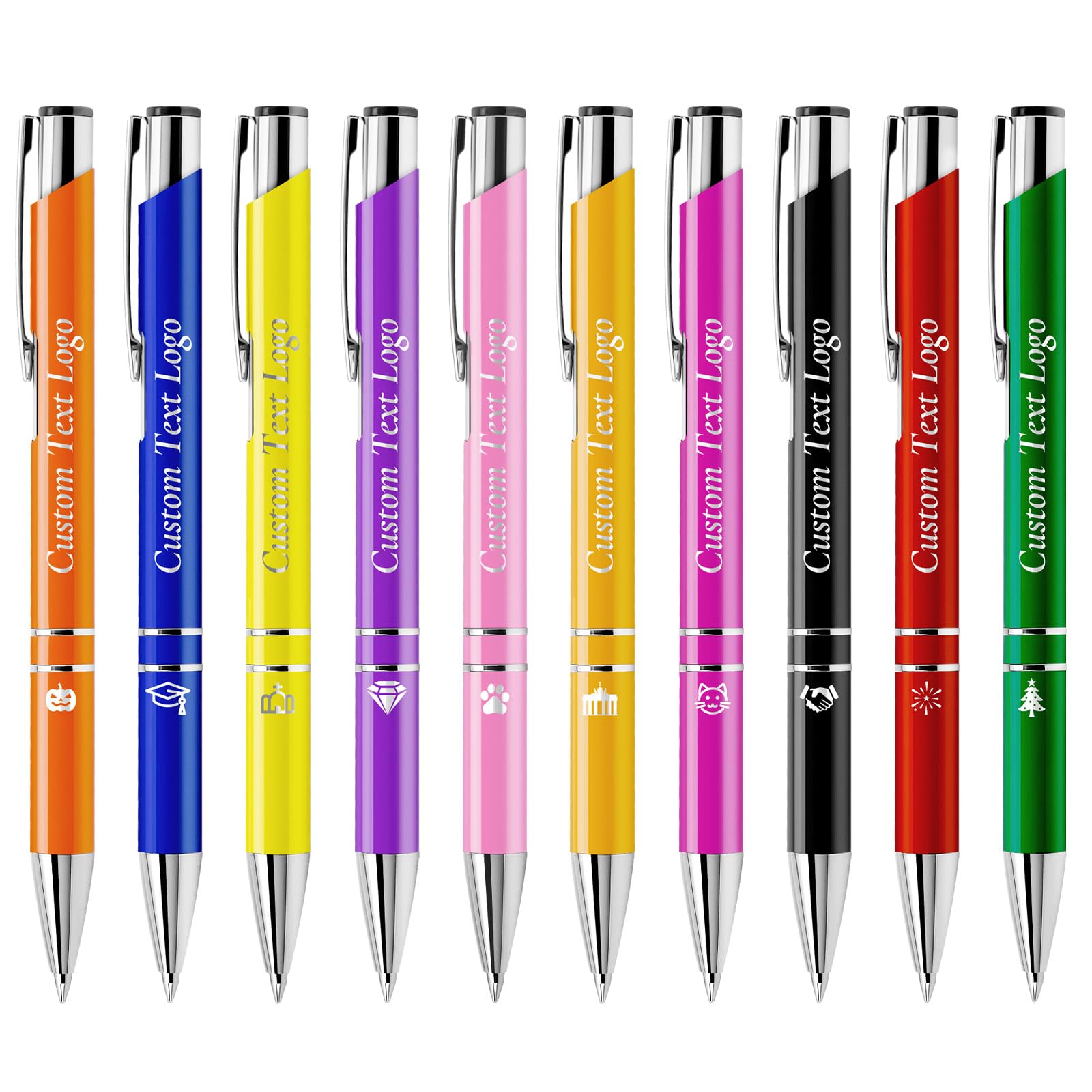 Custo Flair Personalised Retractable Ballpoint Pens | Custom Engraved with Any Name & Text | Durable Metal Body | Ideal for Corporate Gifts, Business Promotion & Team Events (1-1000 Pcs, Black Ink)