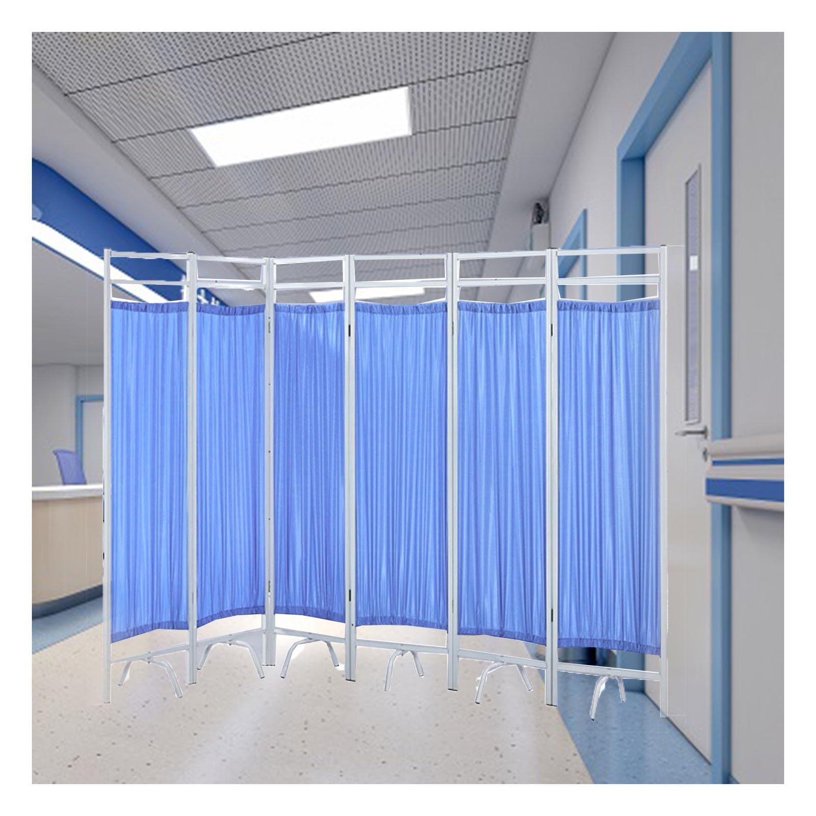 Séparateur de confidentialité médical bleu pour diviser une pièce